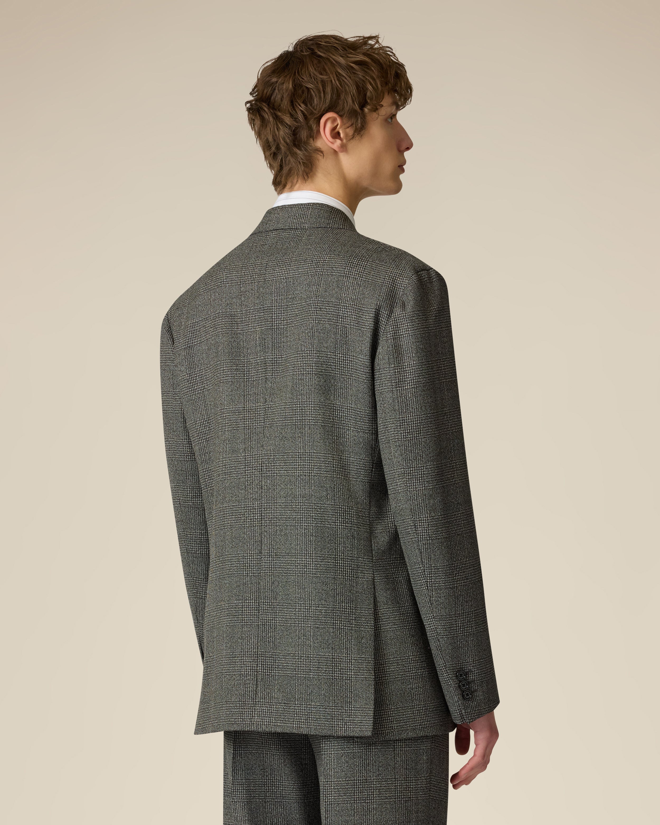 Grey double-breasted stretch wool jacket BLACK Lardini 5