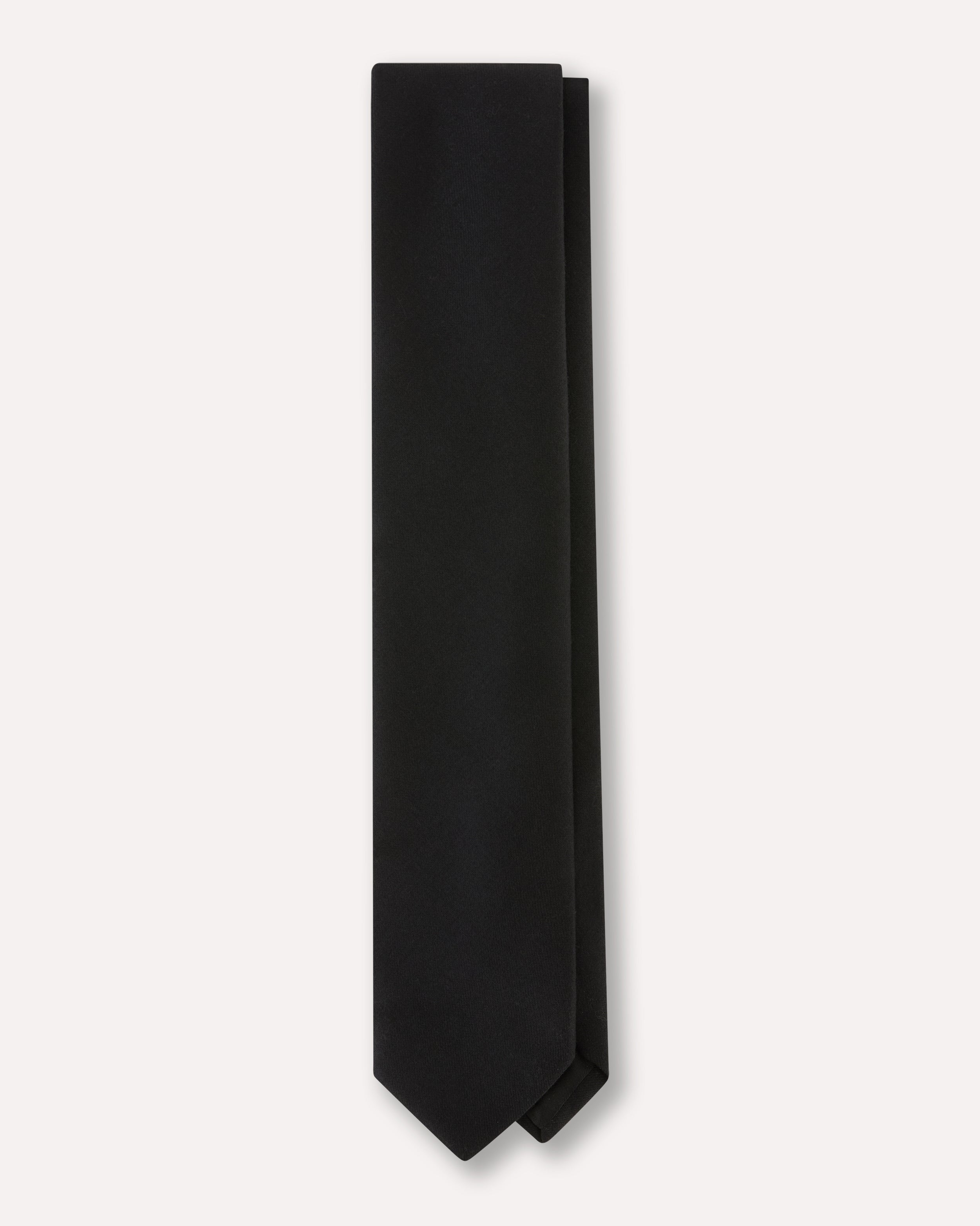 Black brushed stretch flannel tie BLACK Lardini 1