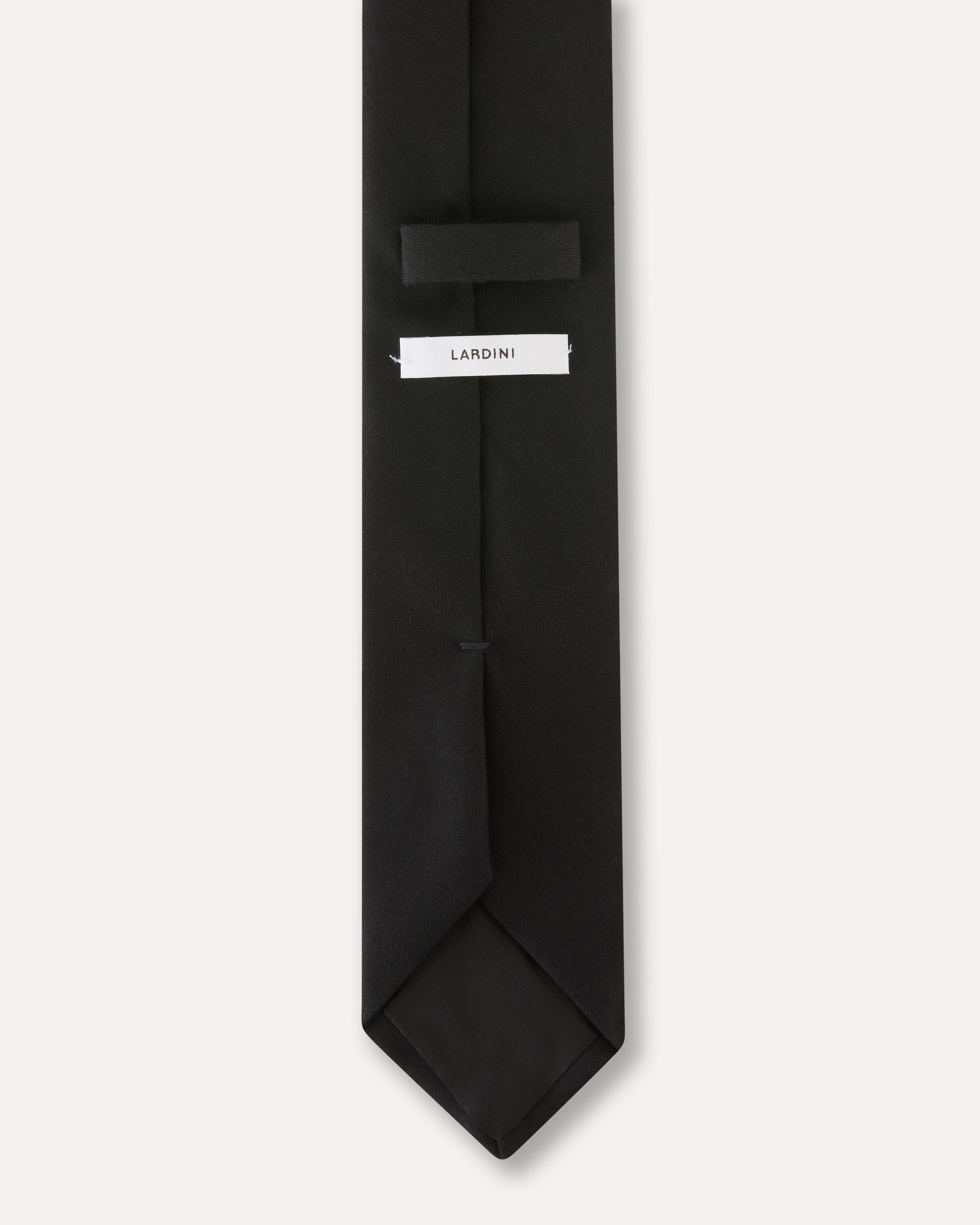 Black brushed stretch flannel tie BLACK Lardini 2