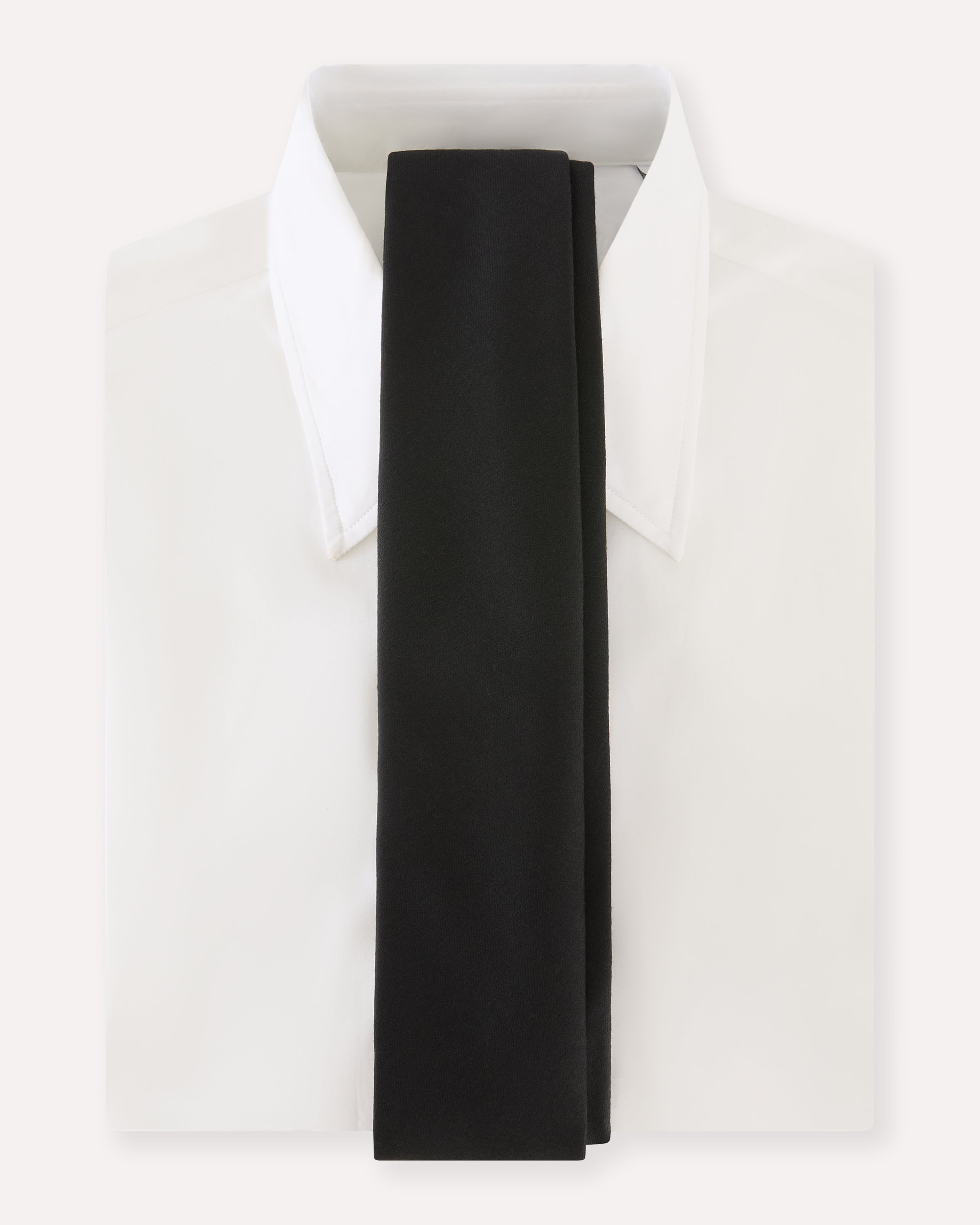Black brushed stretch flannel tie BLACK Lardini 3