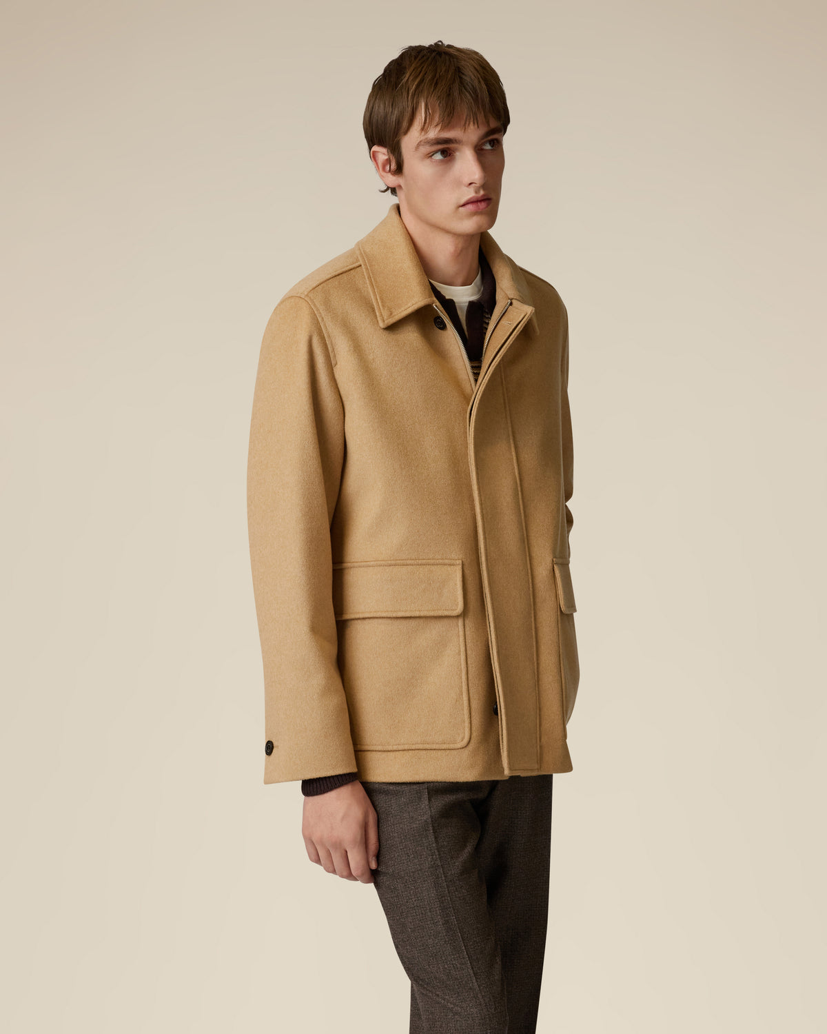 Jacke aus Wolle in Kamelton CAMEL Lardini 4