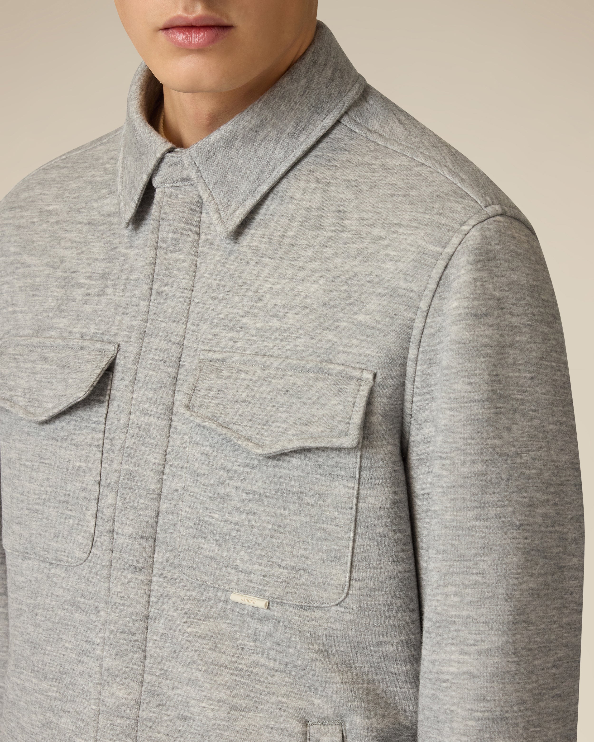 Giacca camicia imbottita grigia GREY Lardini 3