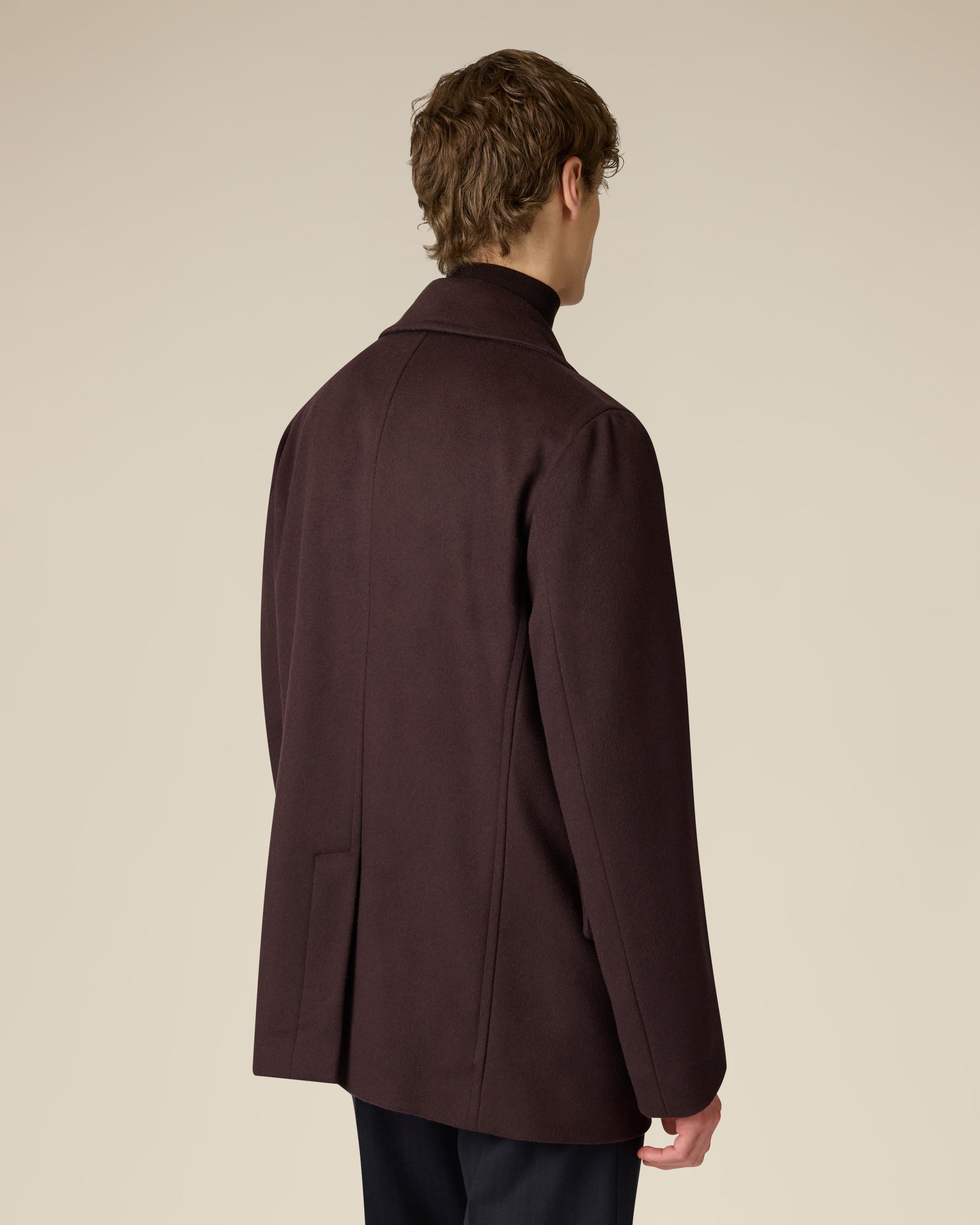 Brown double-breasted wool peacoat BROWN Lardini 5