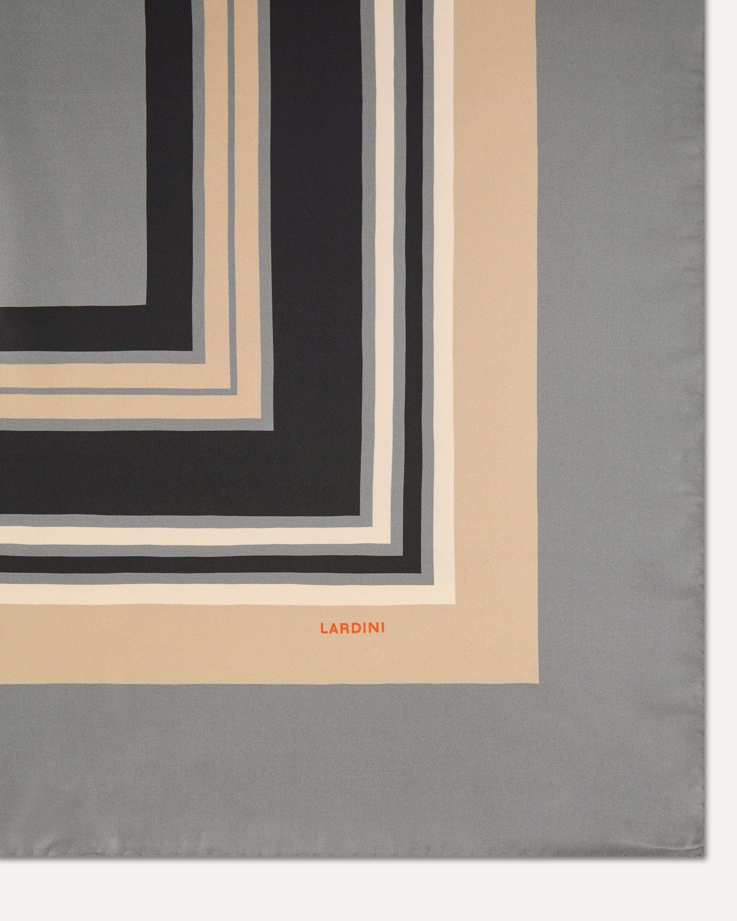 Grey and beige silk scarf GREY/BEIGE Lardini 2
