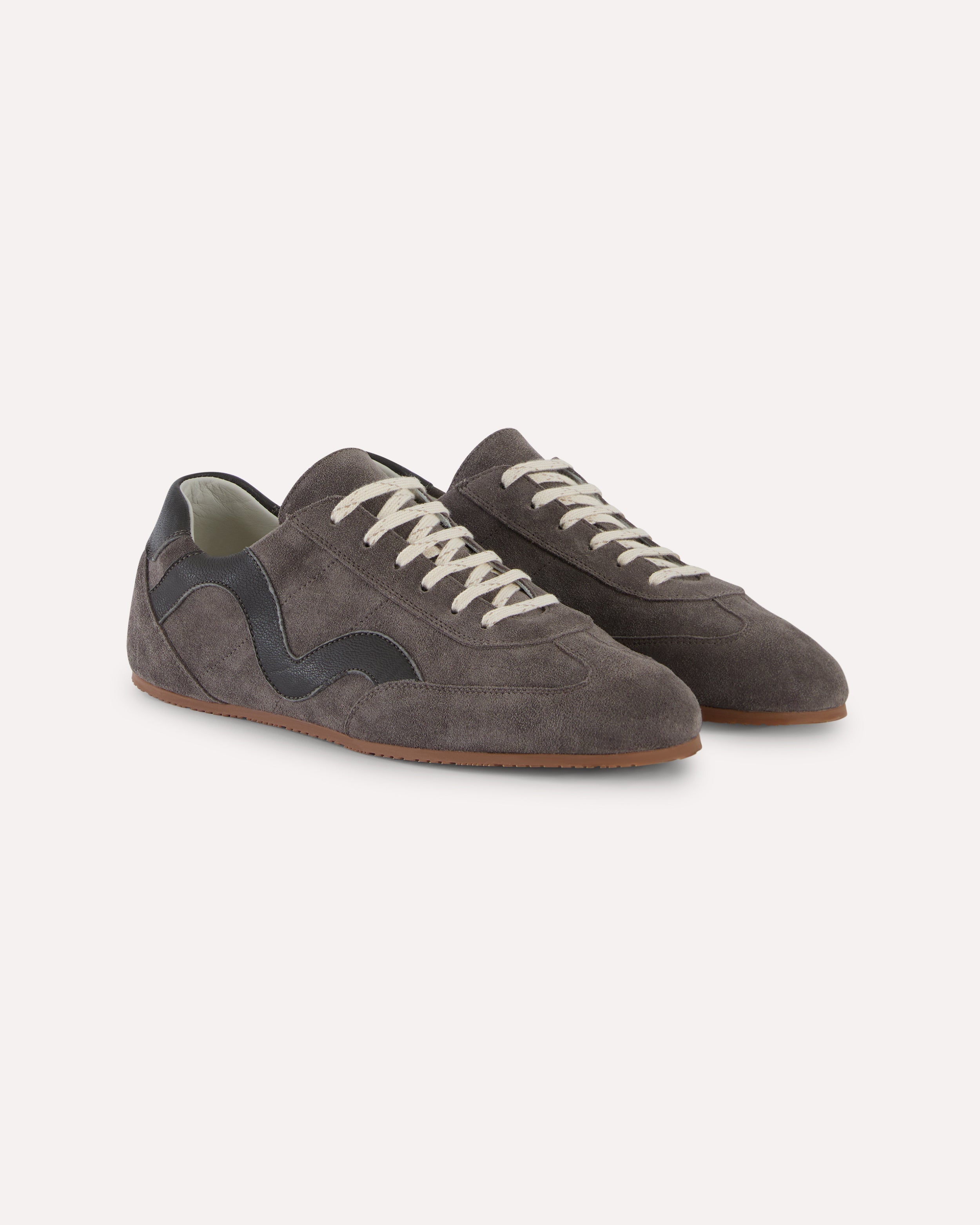 Minimalist grey leather sneakers GREY Lardini 3