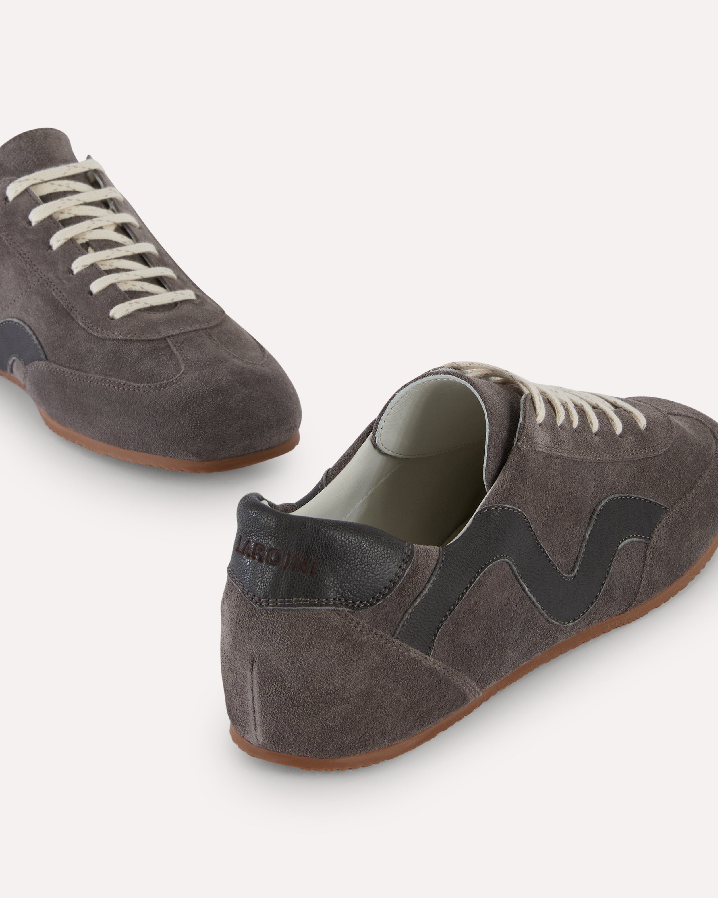 Minimalist grey leather sneakers GREY Lardini 4