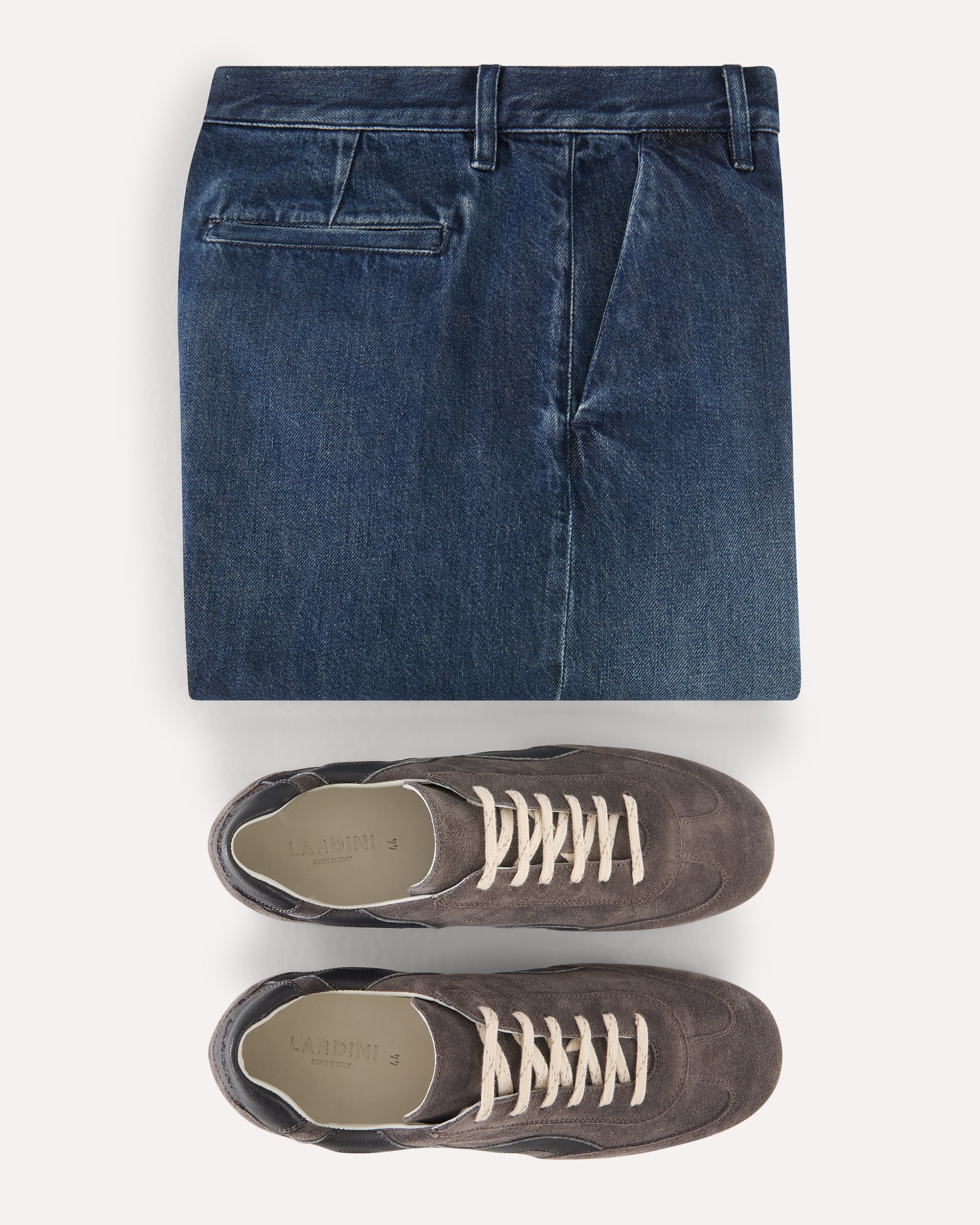 Minimalist grey leather sneakers GREY Lardini 5