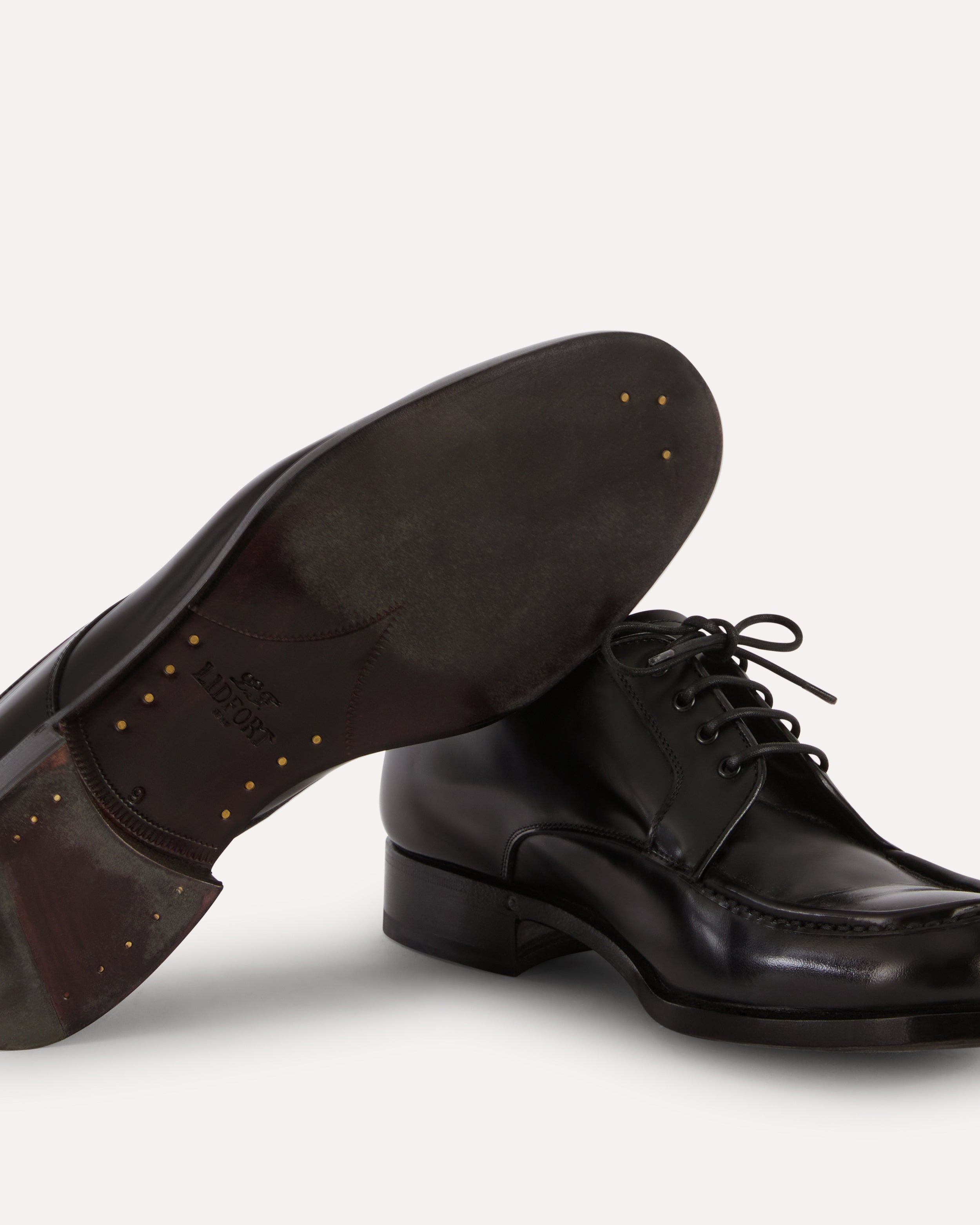 Black bull leather derby shoes BLACK Lardini 3