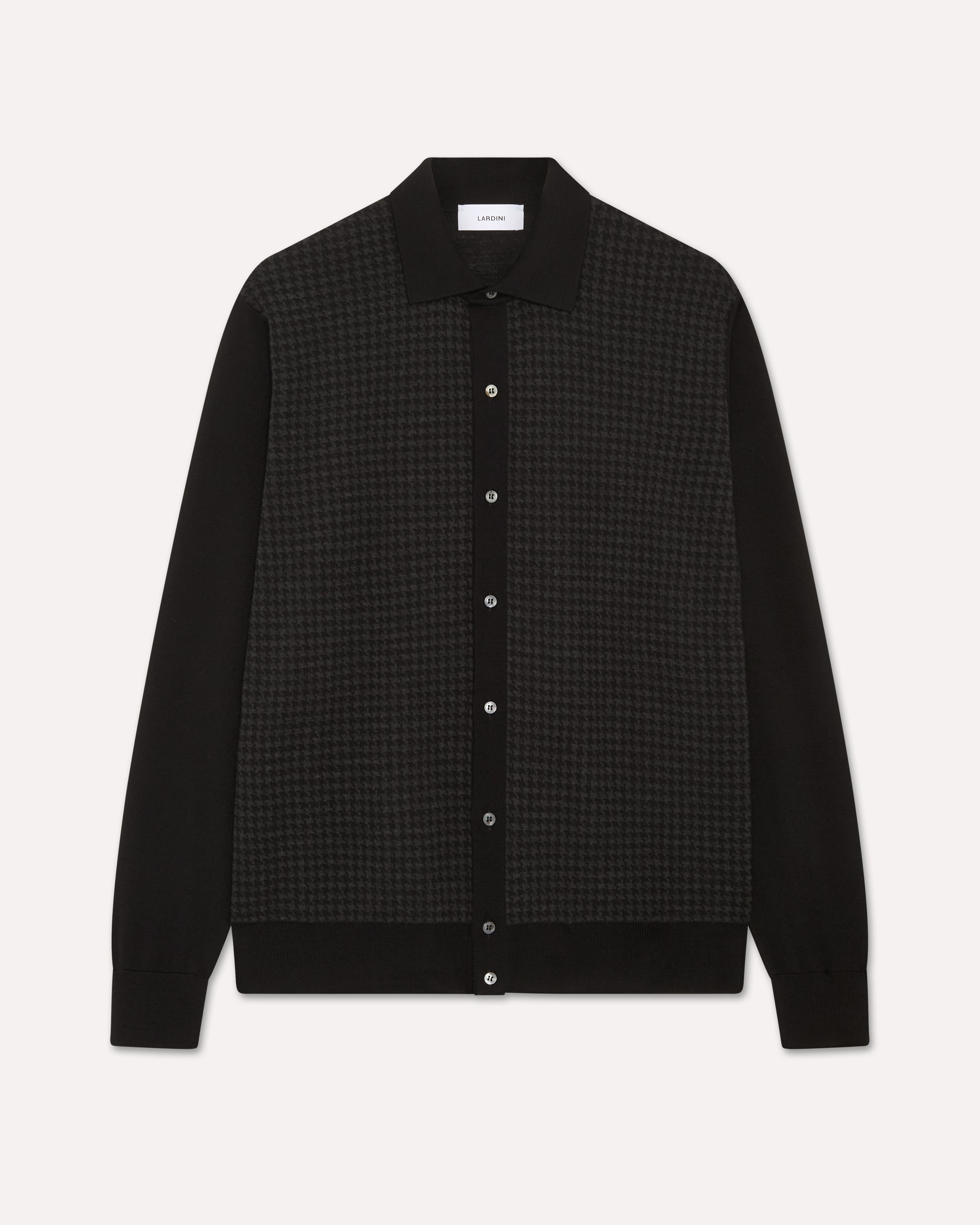 Hemd aus Merinowolle in Grau und Schwarz GREY/BLACK Lardini