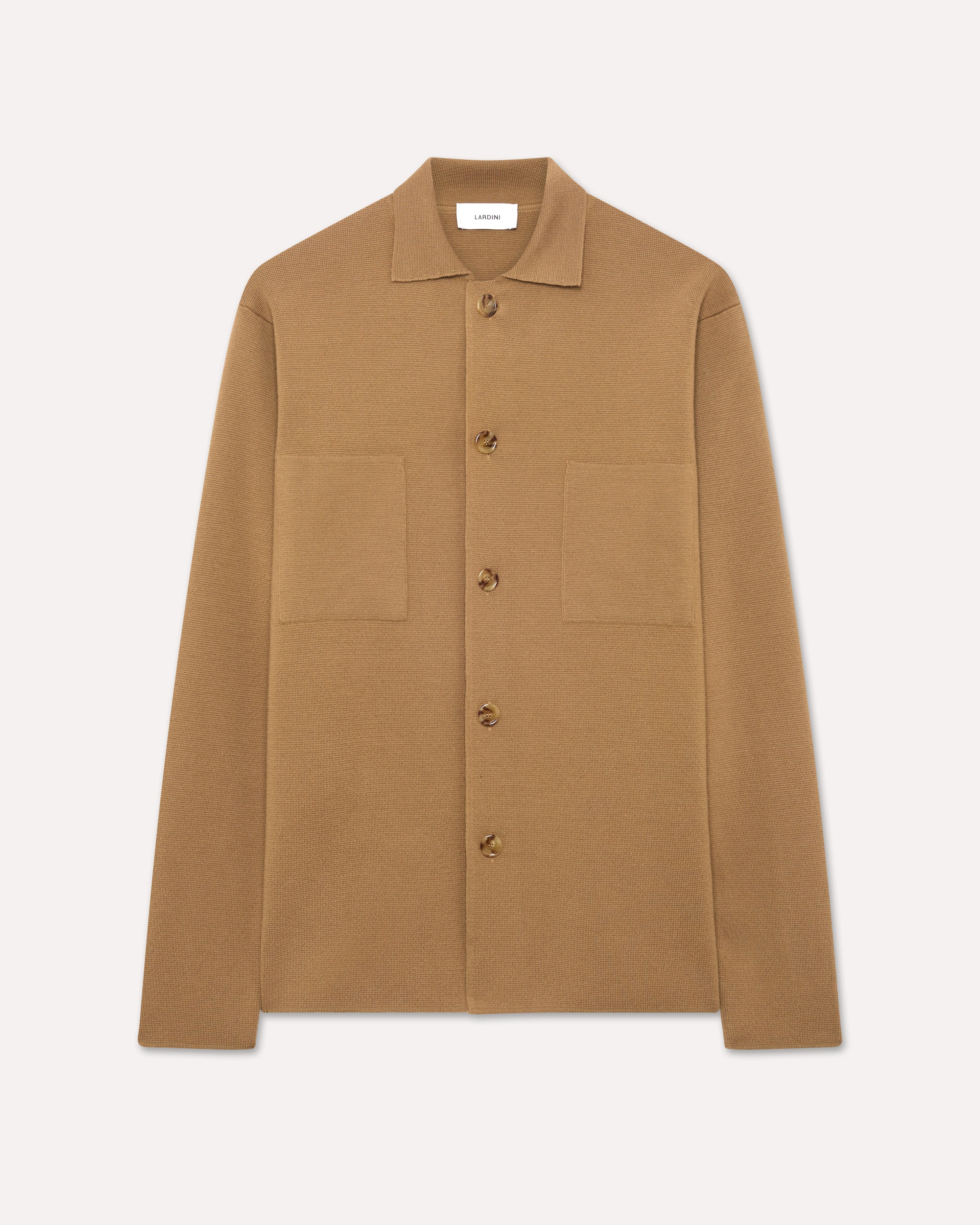 Camel merino wool trucker jacket CAMEL Lardini 1