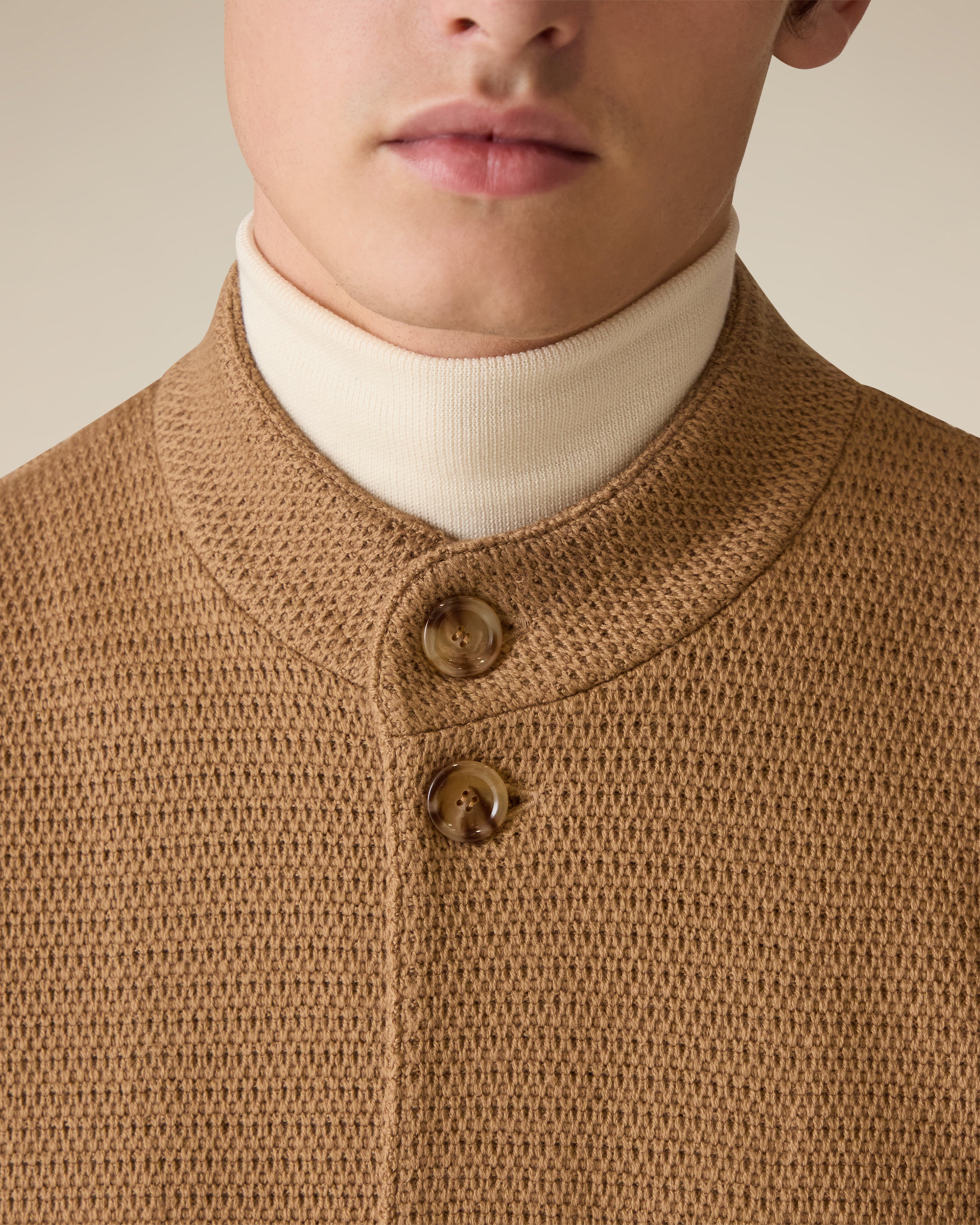 Beige merino wool jacket BEIGE Lardini 4