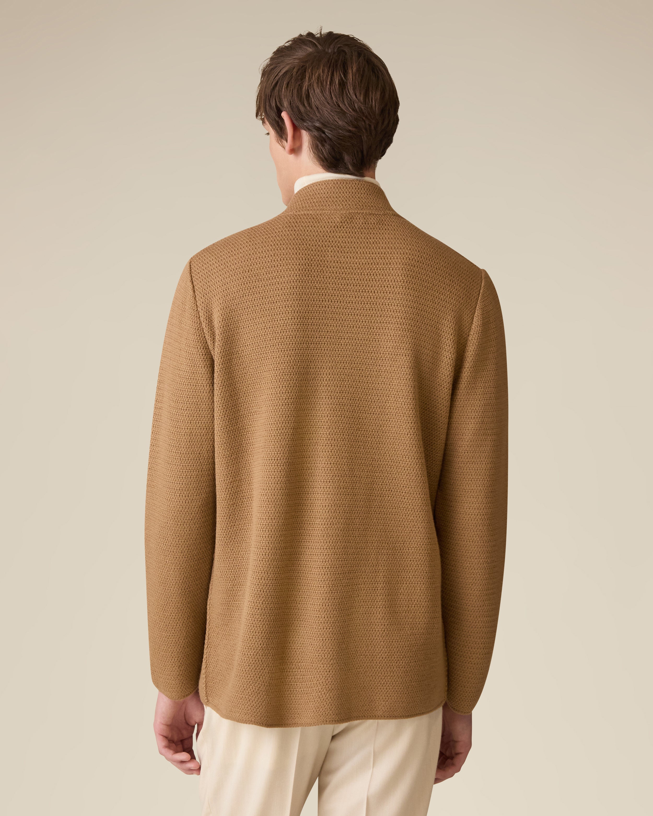 Beige merino wool jacket BEIGE Lardini 5