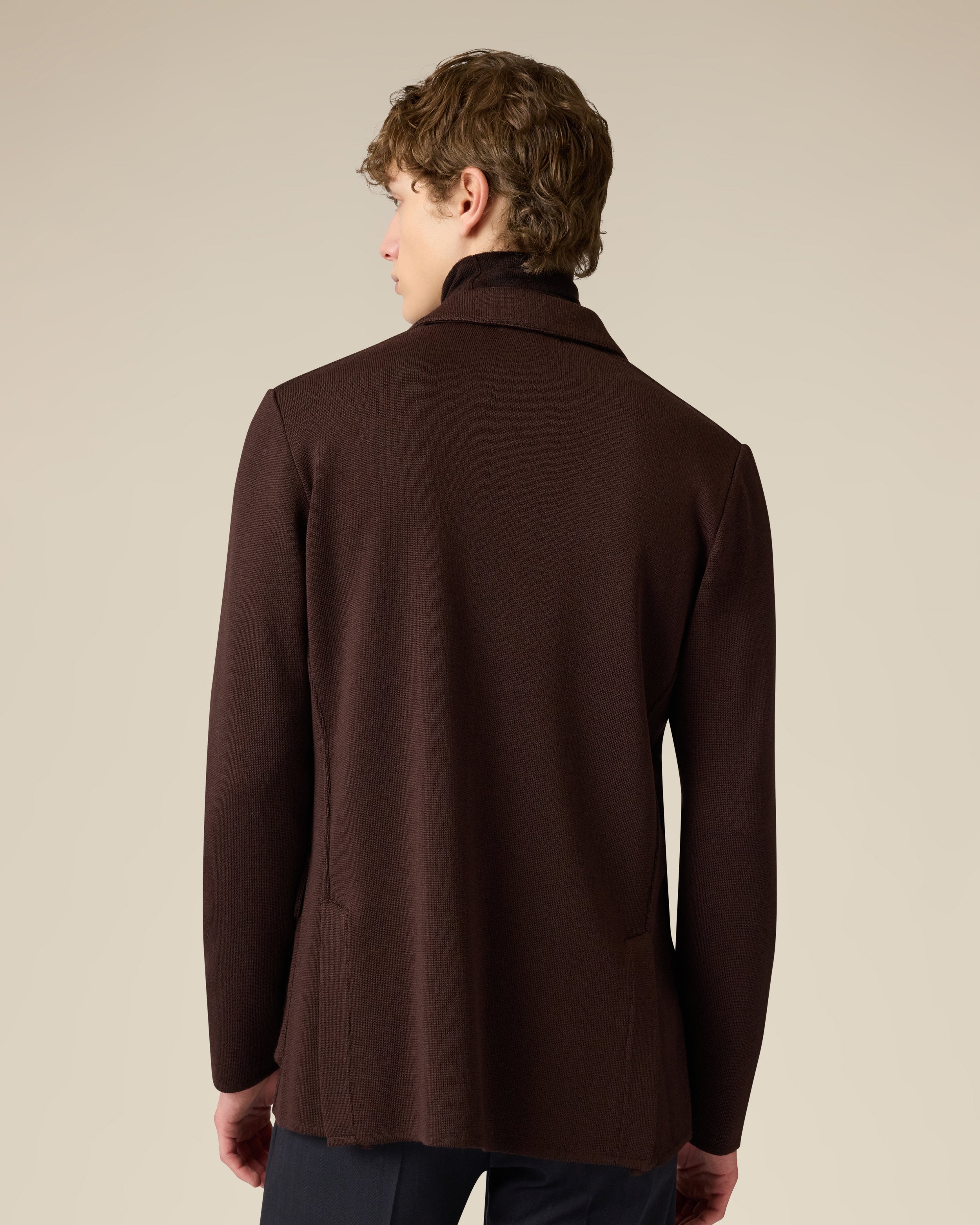 Brown merino wool jacket BROWN Lardini 5