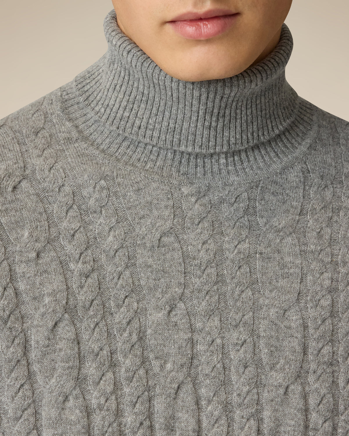 Grauer Rollkragenpullover aus Kaschmir GREY Lardini 3