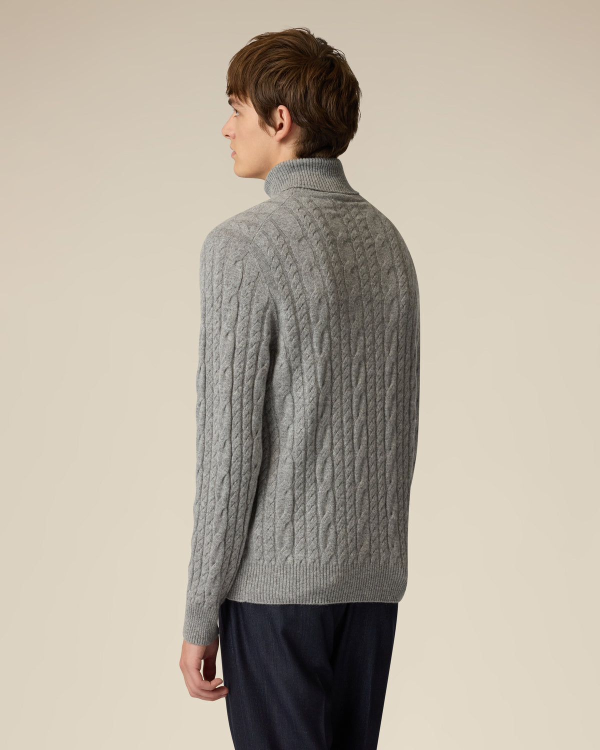Grauer Rollkragenpullover aus Kaschmir GREY Lardini 5