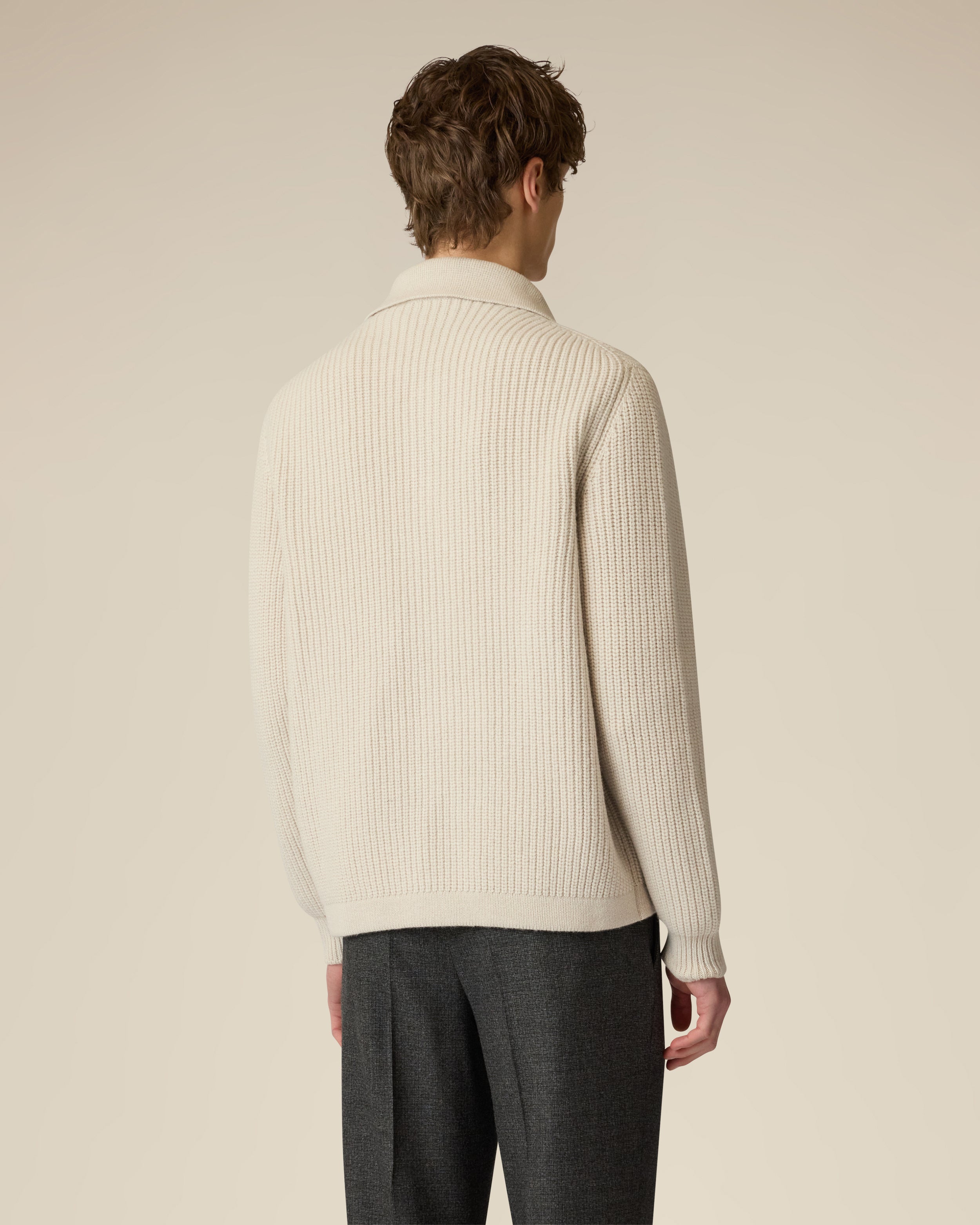 Cream wool and cashmere cardigan CREAM Lardini 5