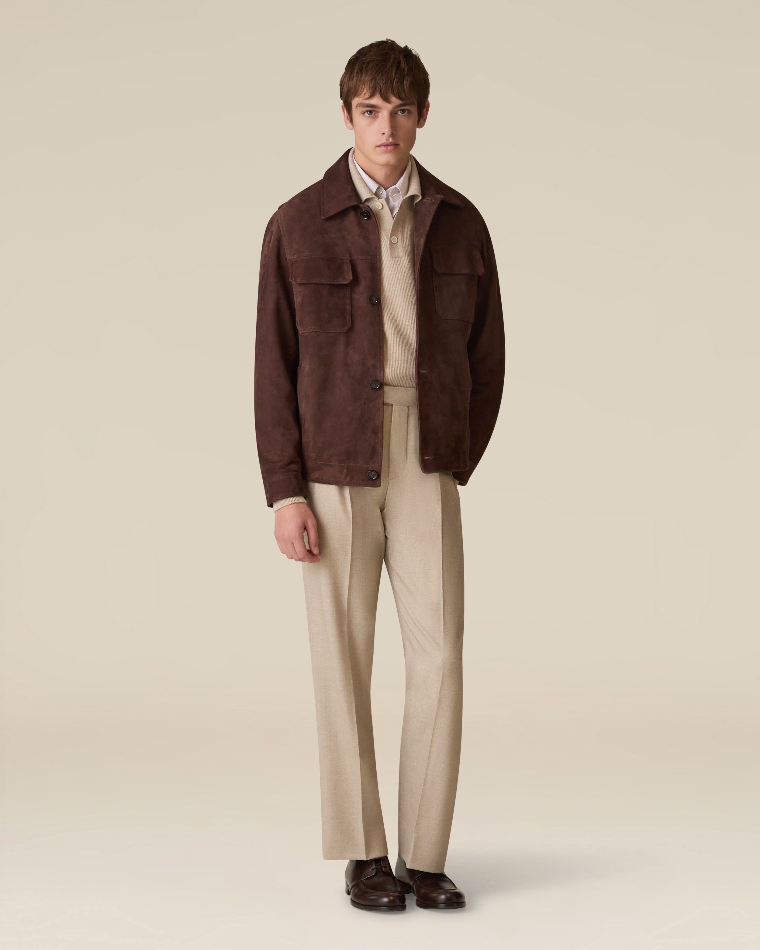 Beige polo in wool and cashmere BEIGE Lardini 2