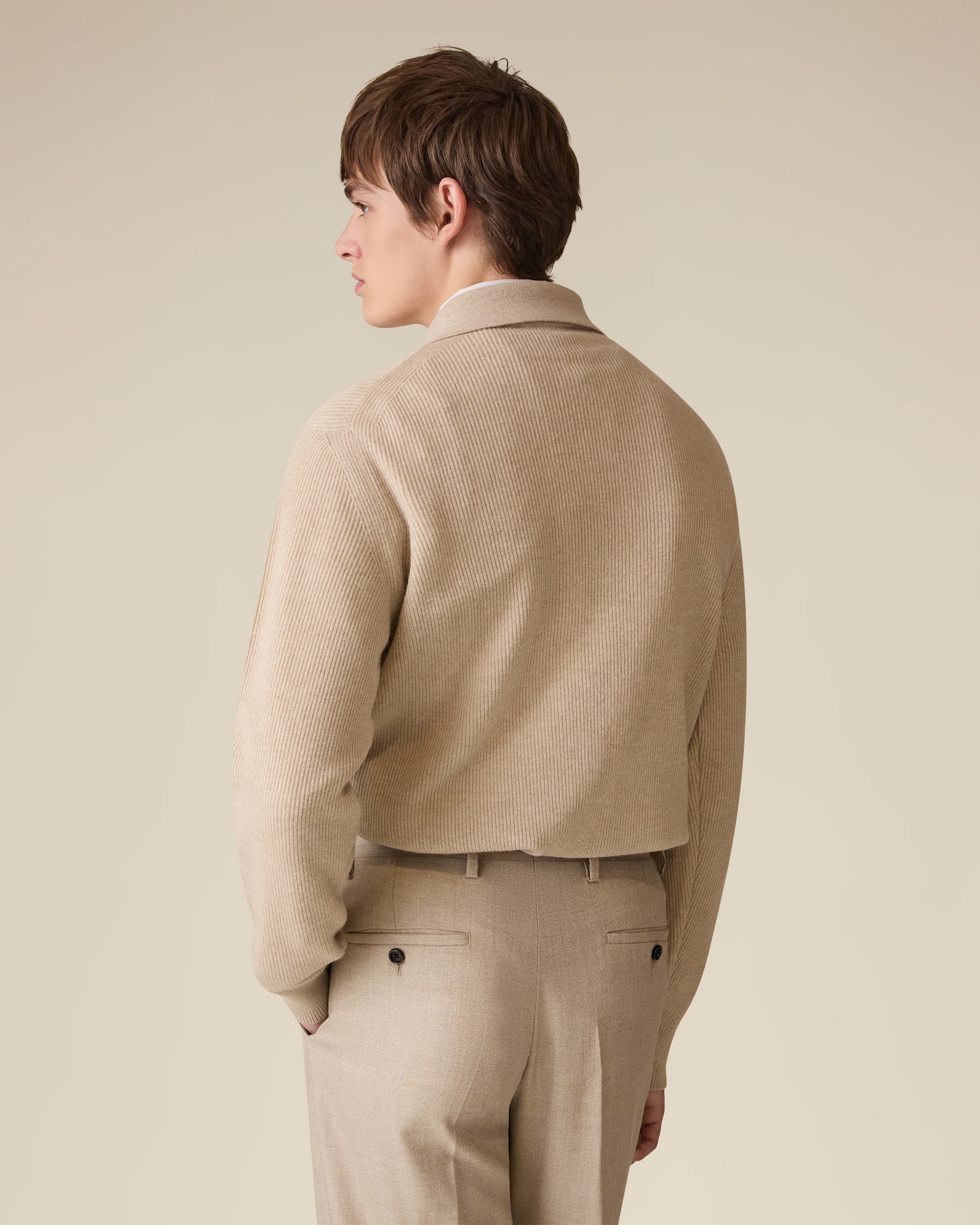 Beige polo in wool and cashmere BEIGE Lardini 5