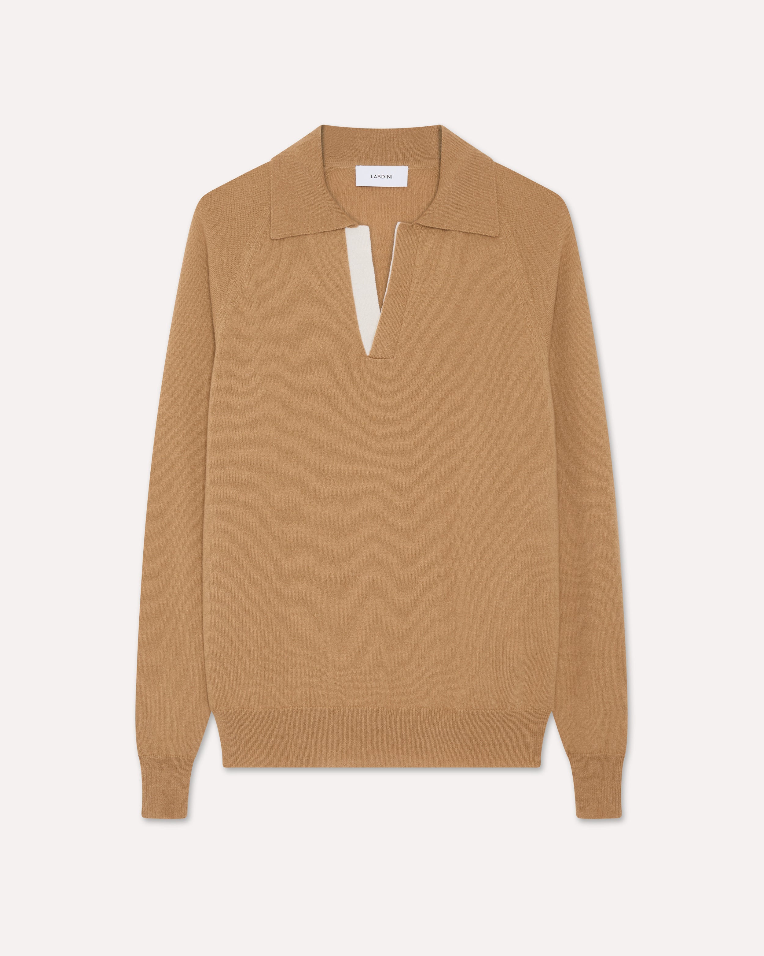 Beige and cream wool and cashmere polo BEIGE/CREAM Lardini 1