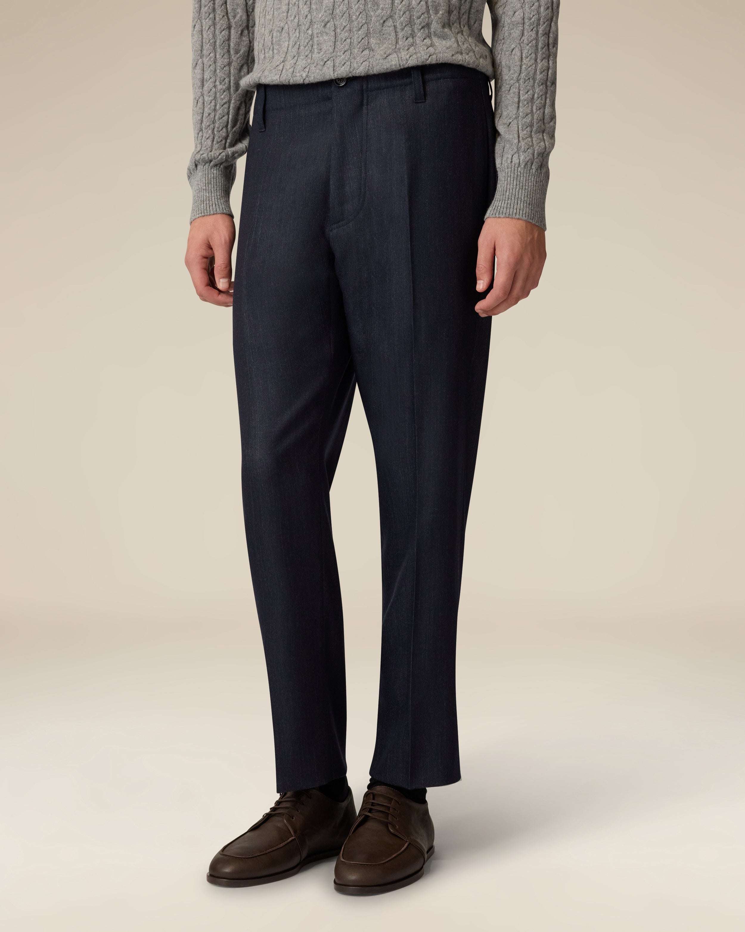 Blue flat-front trousers BLUE Lardini 4