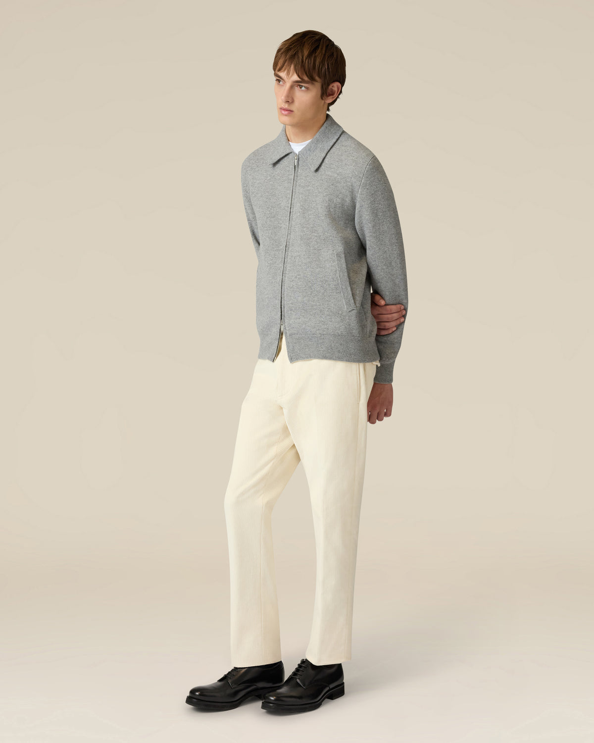 Hose aus Stretch-Cord in Creme CREAM Lardini 2