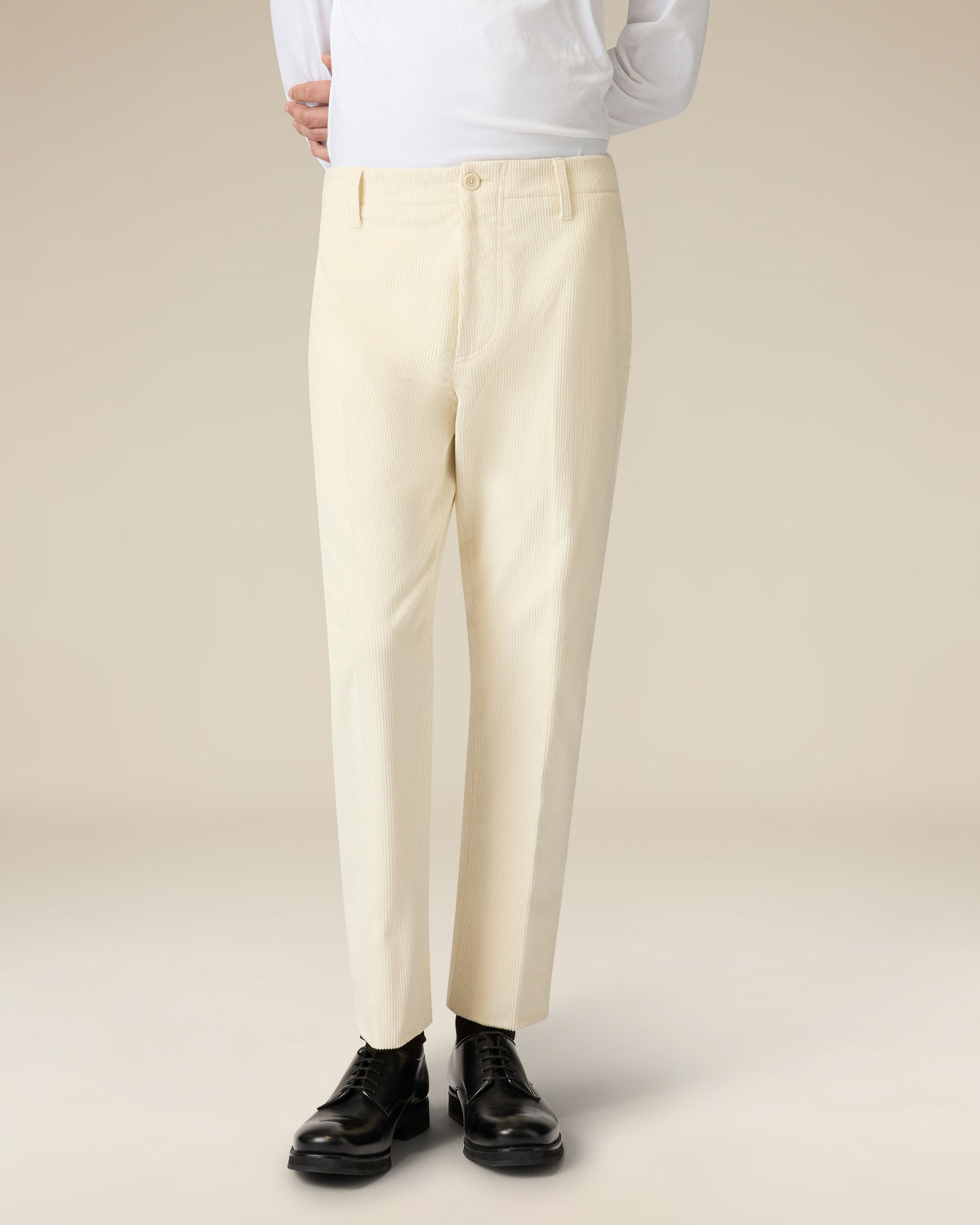 Hose aus Stretch-Cord in Creme CREAM Lardini 4