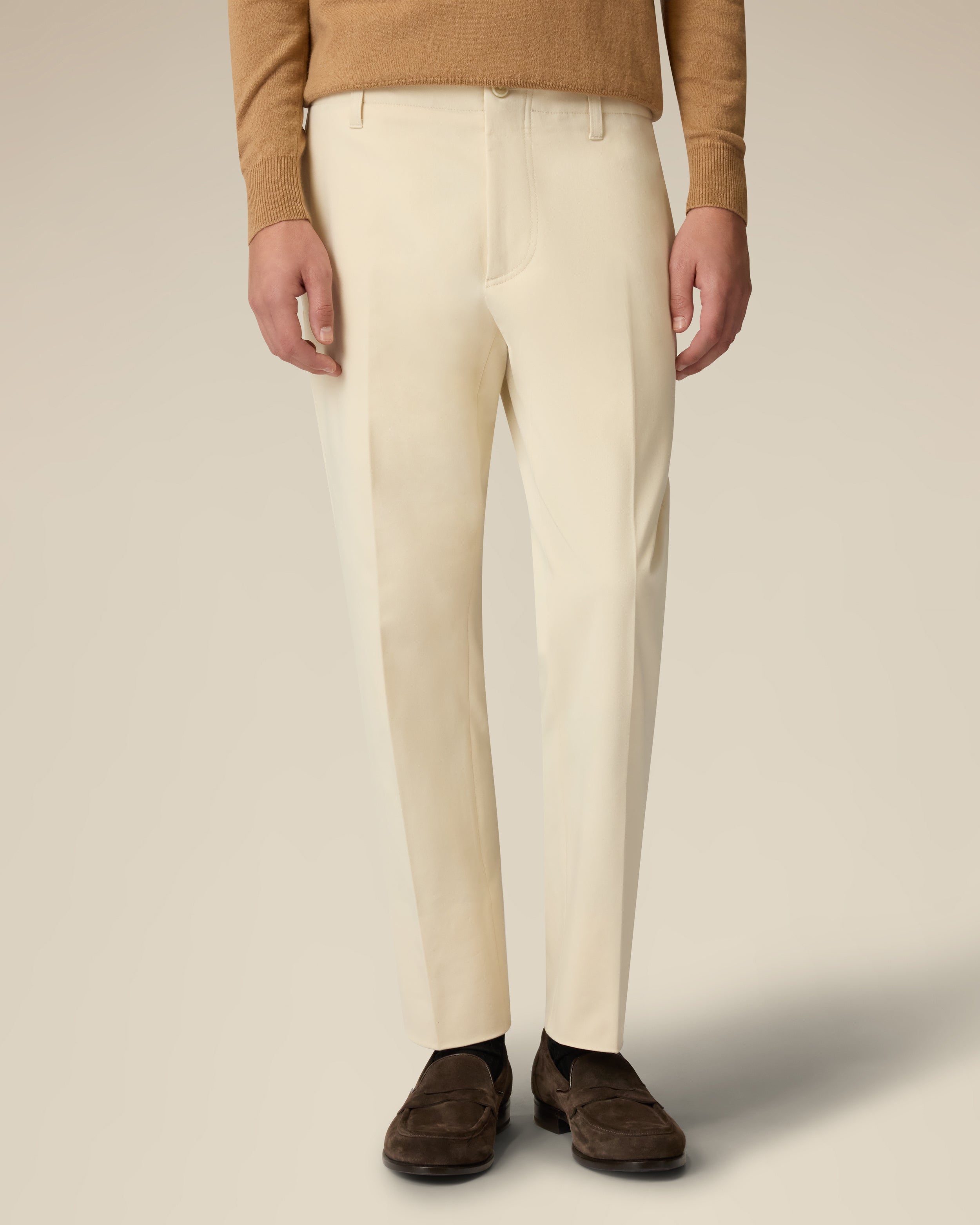 Cream cotton twill trousers CREAM Lardini 4