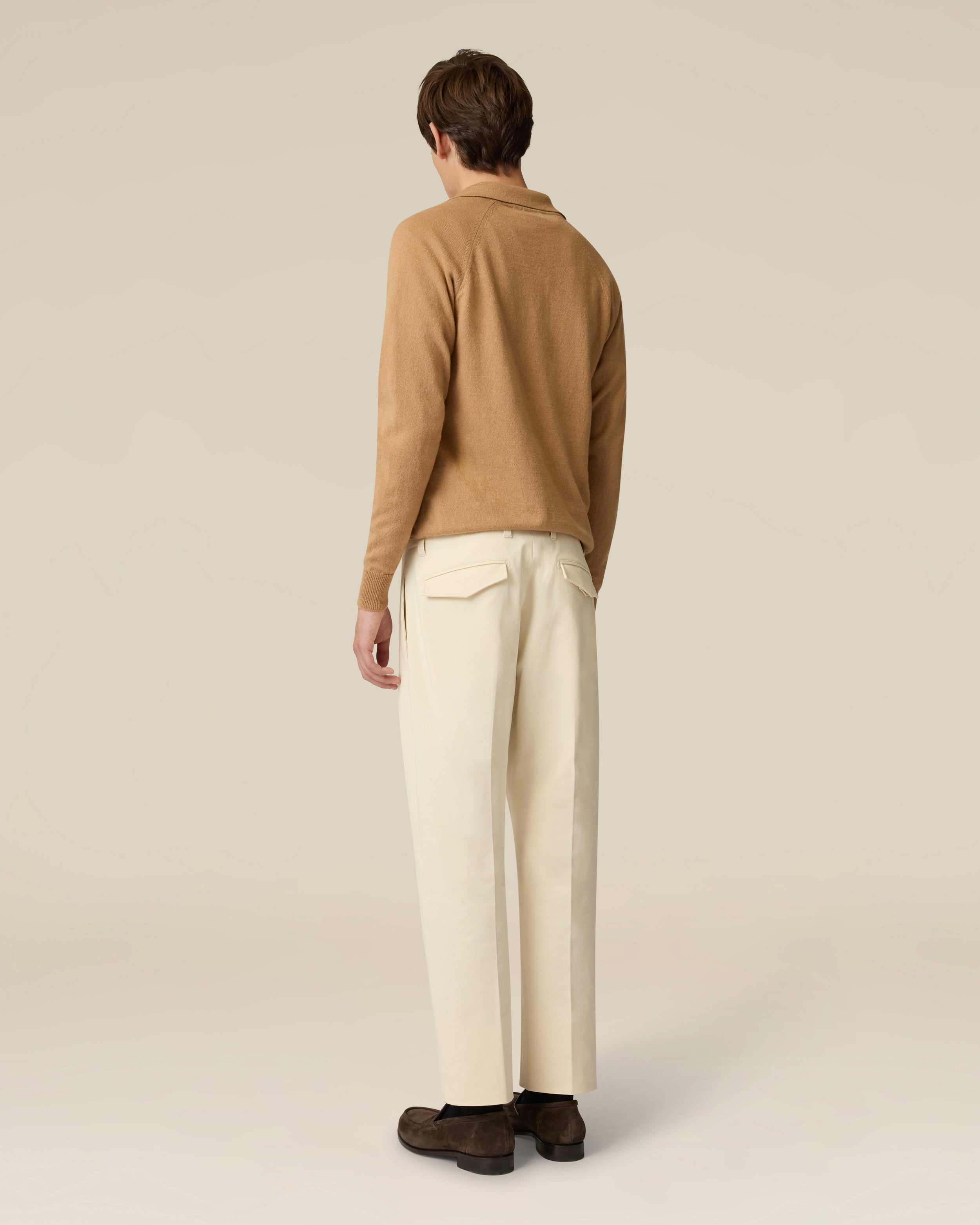 Cream cotton twill trousers CREAM Lardini 5