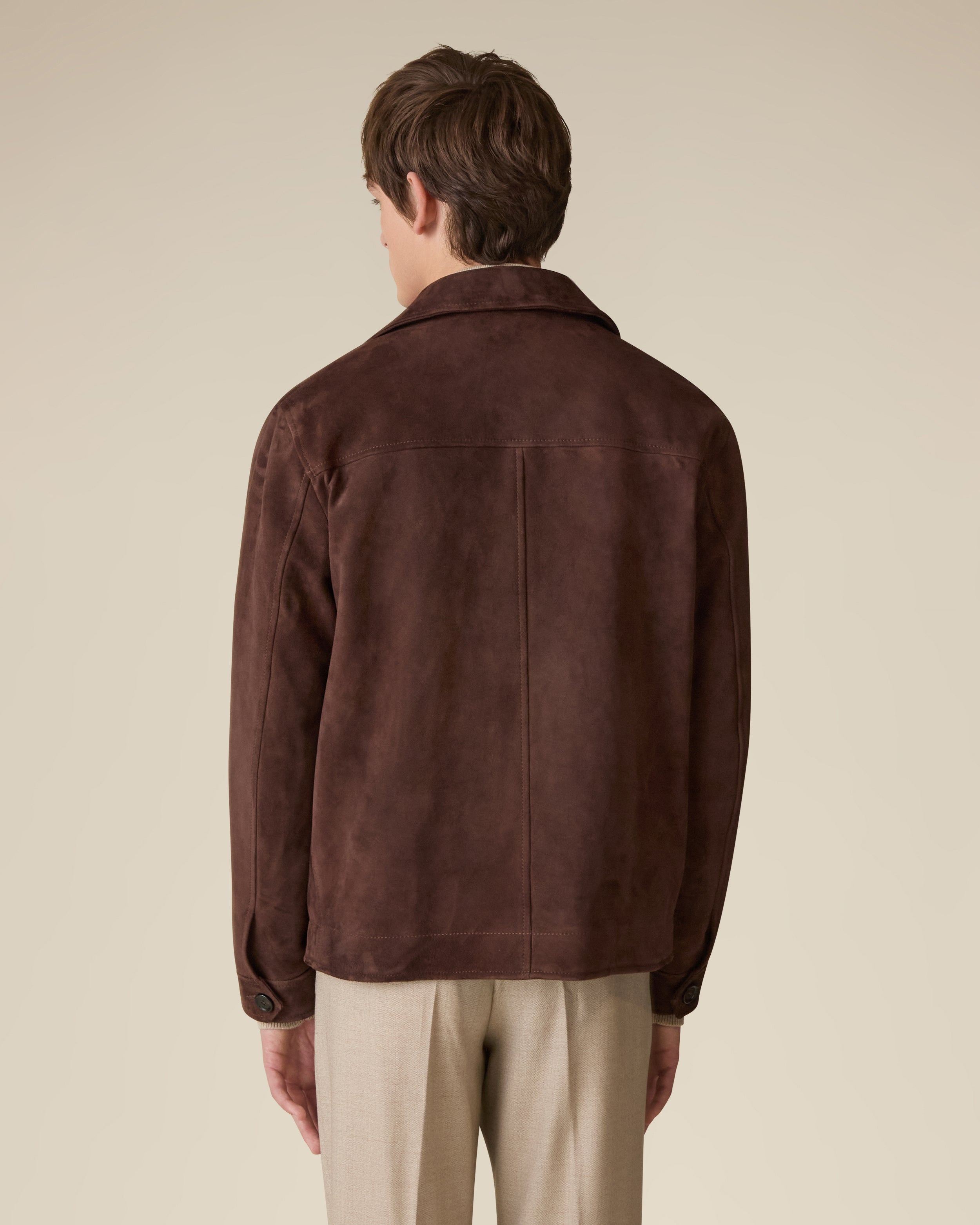 Blouson en daim marron BROWN Lardini 5