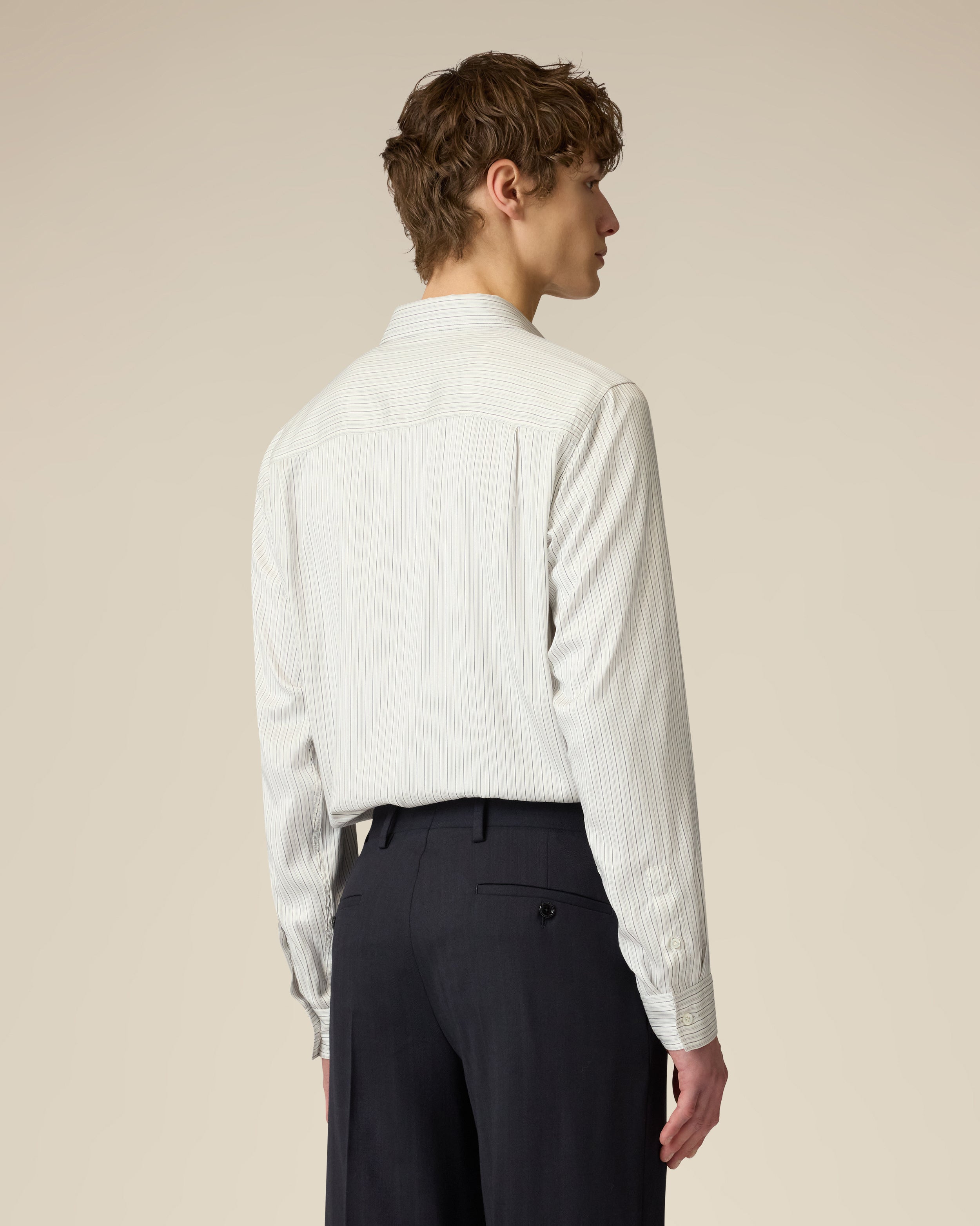 Relaxed-fit white shirt WHITE/BLUE Lardini 5