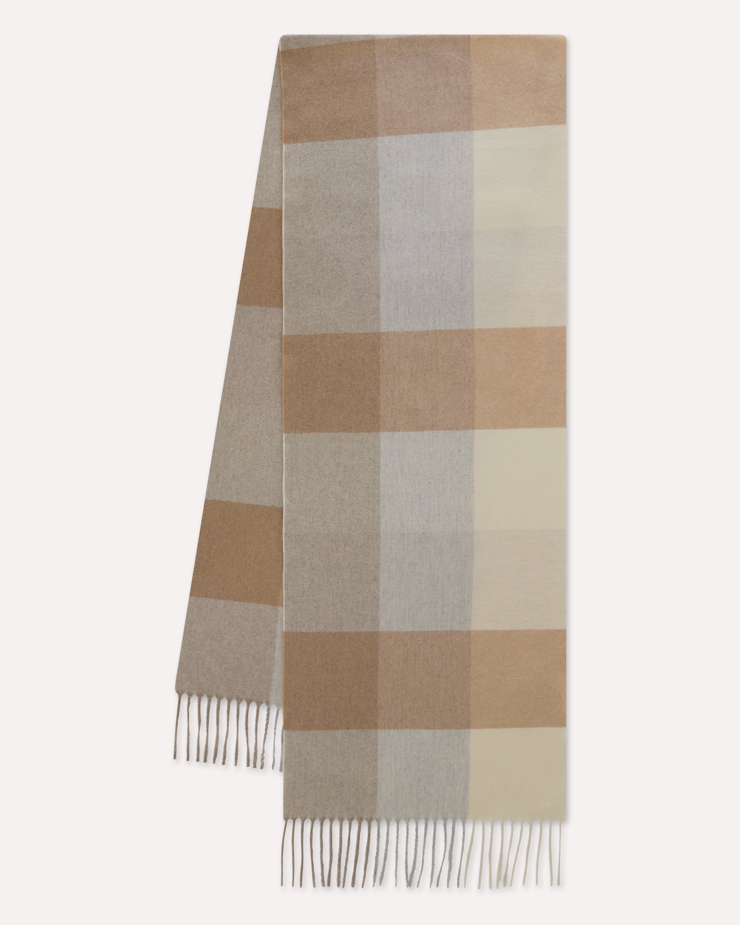 Beige and camel checked scarf BEIGE/CAMEL Lardini 1