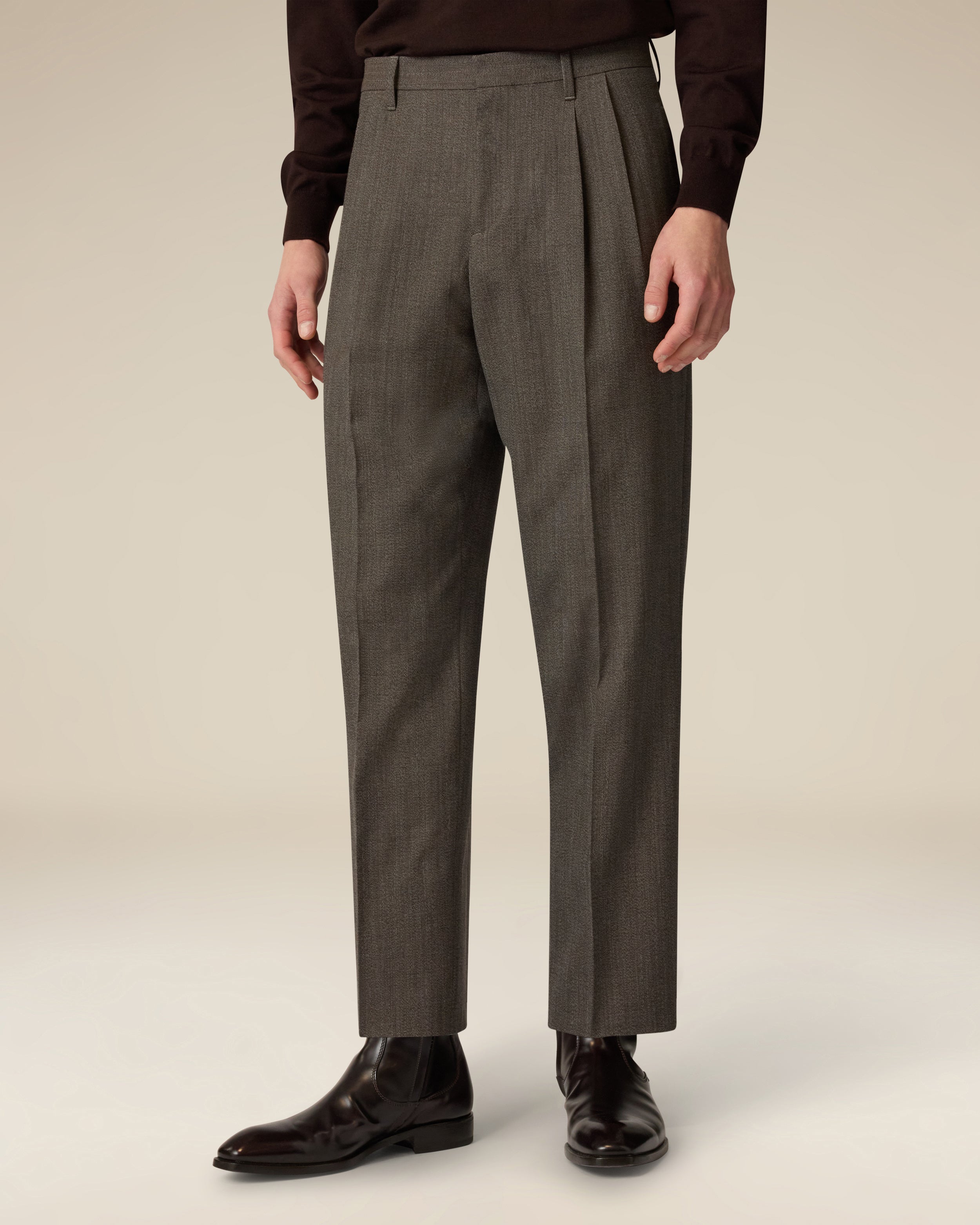 Brown wool trousers BROWN Lardini 4