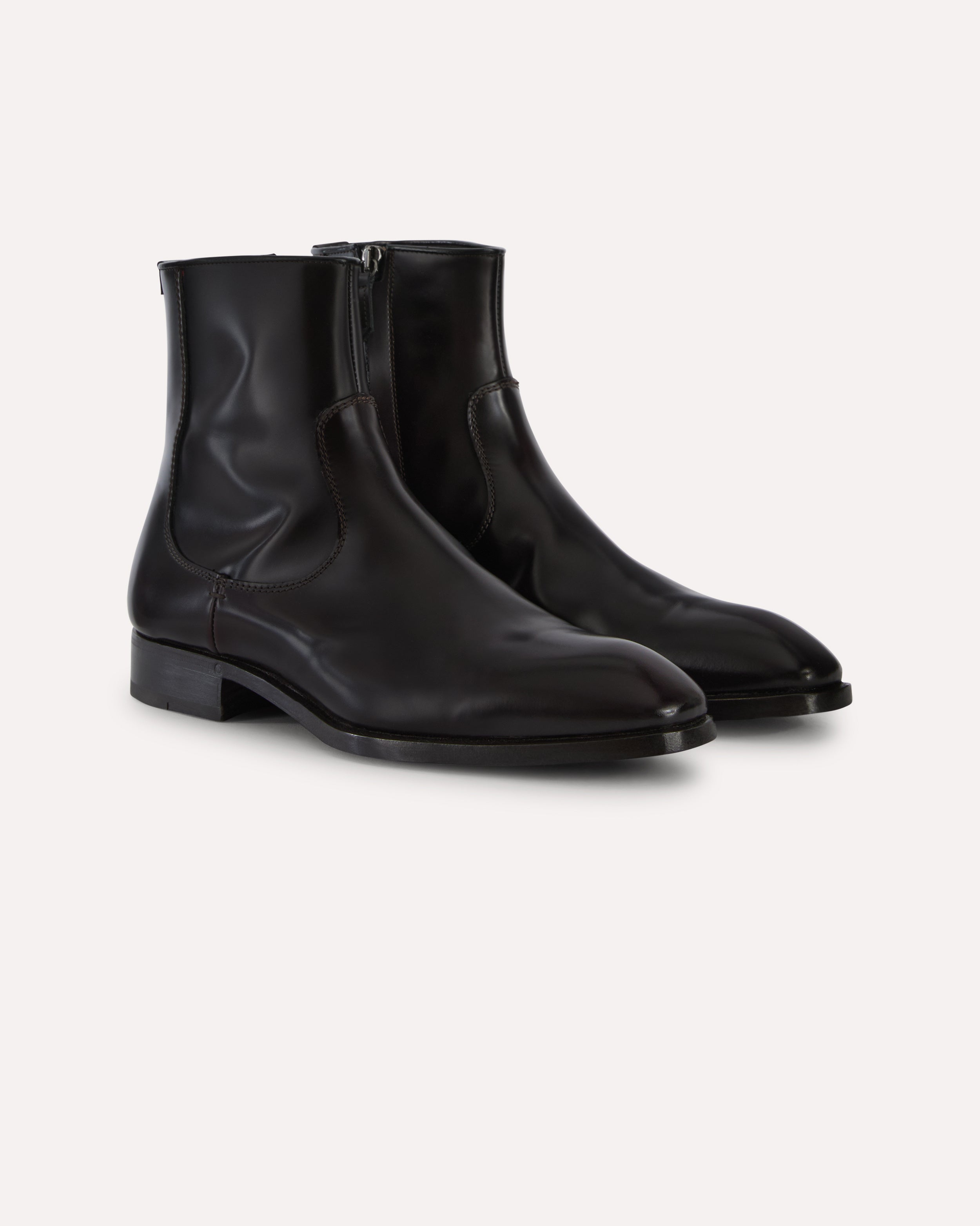Bordeaux bull leather ankle boots BURGUNDY Lardini 3
