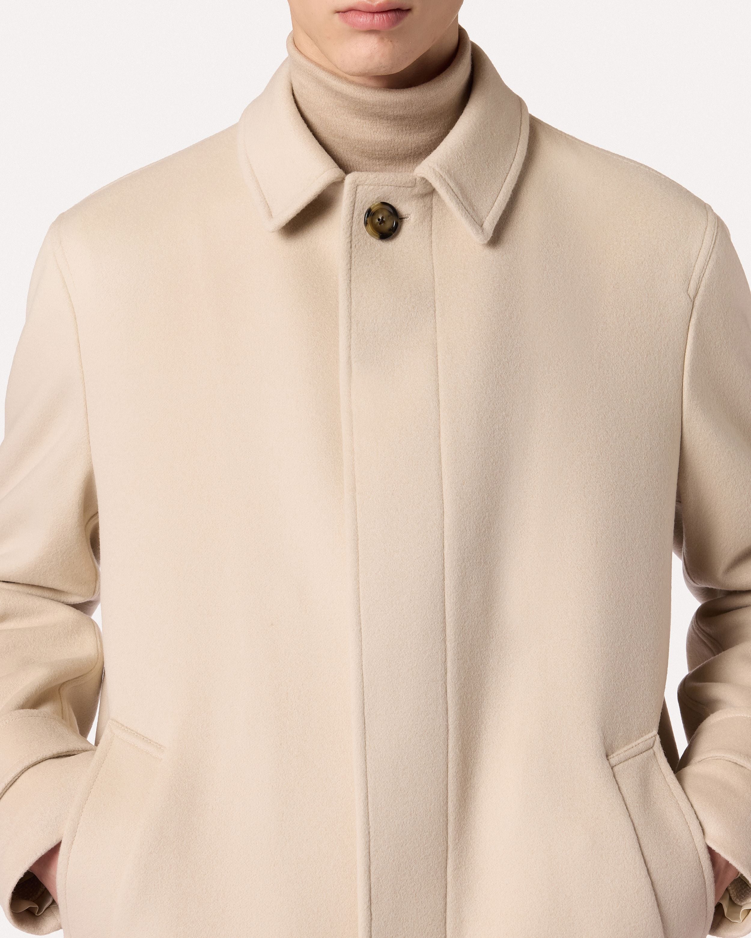 Trench crema in lana CREAM Lardini 3