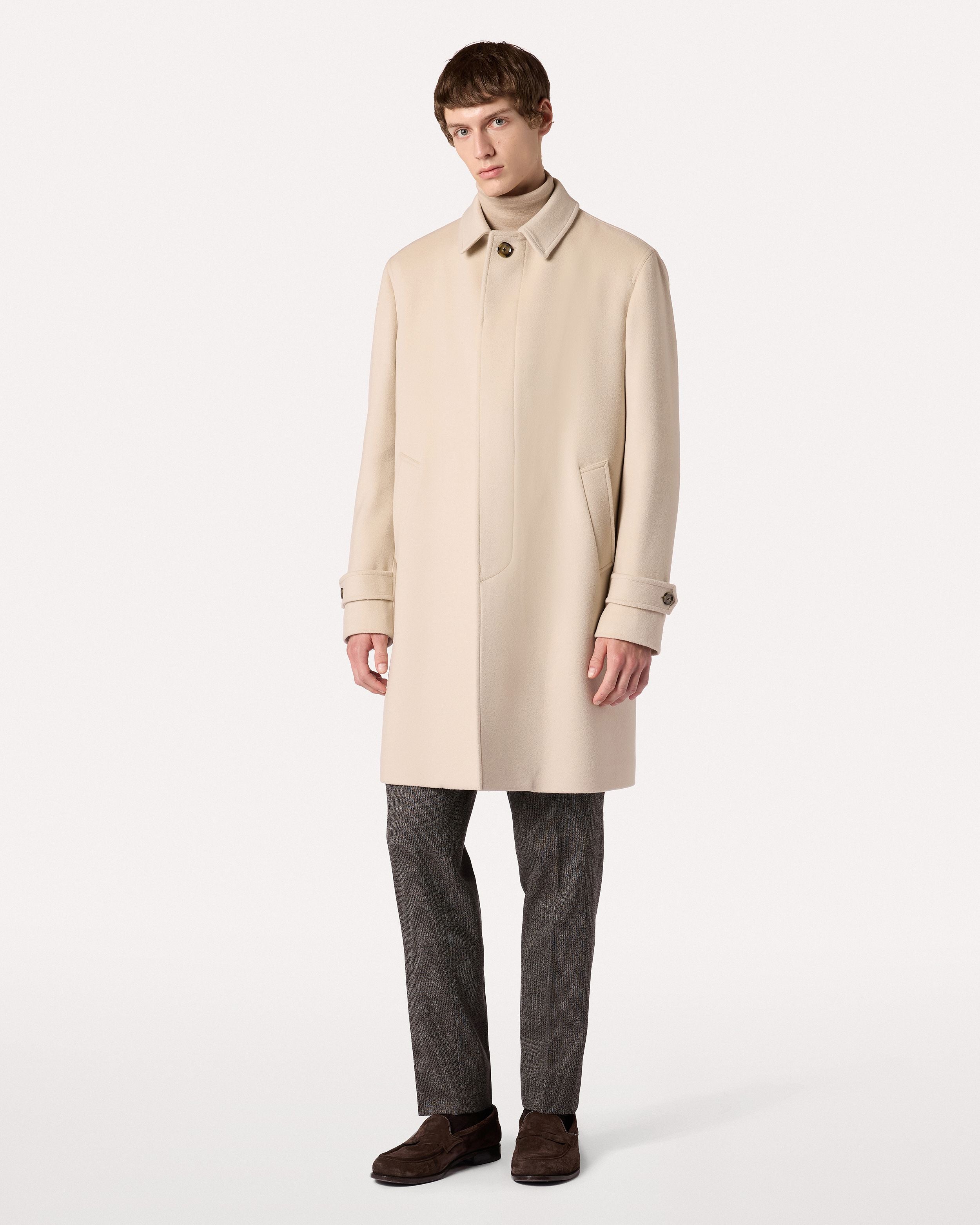 Trench crema in lana CREAM Lardini 4