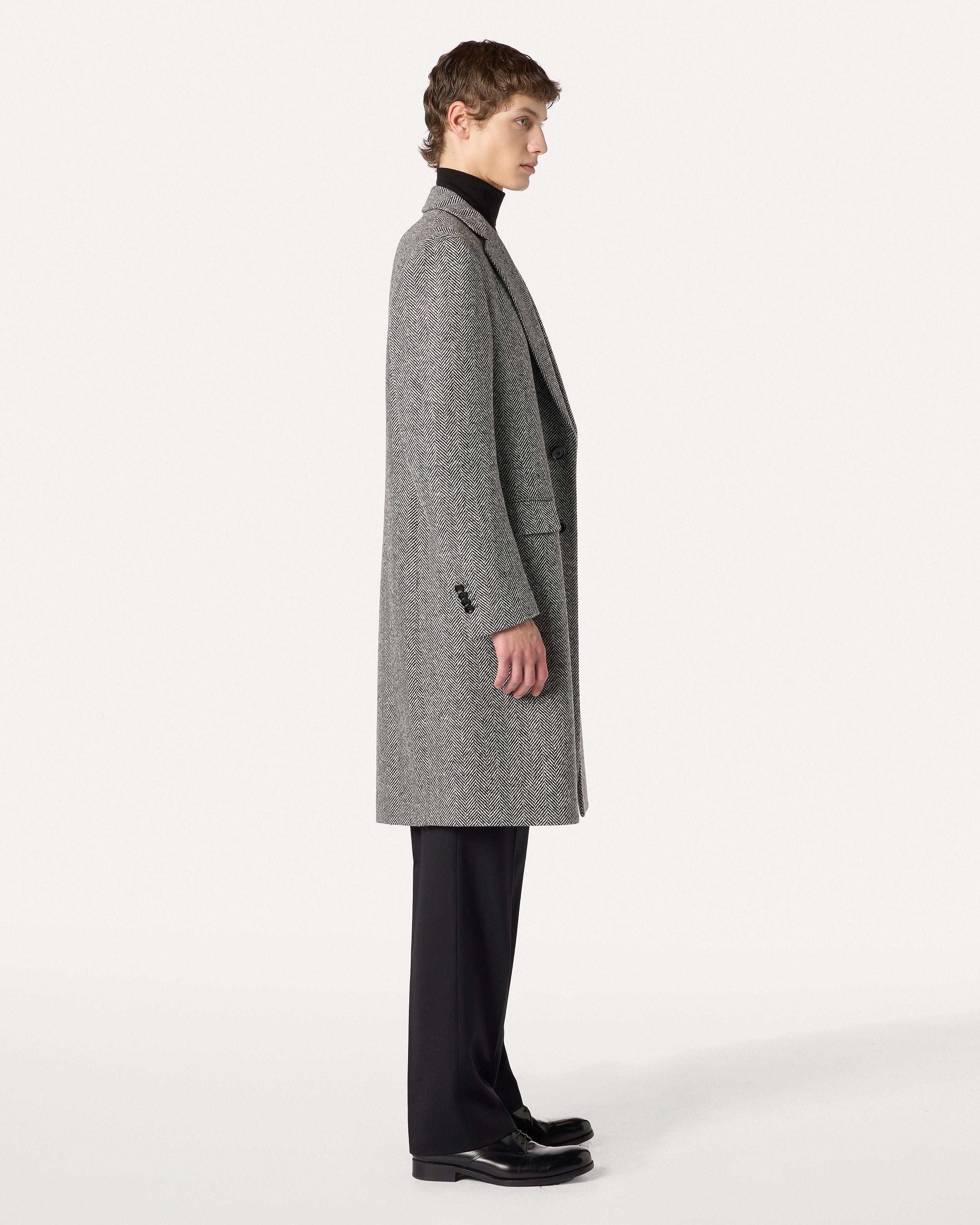 Cappotto panna e nero in tweed CREAM/BLACK Lardini 2