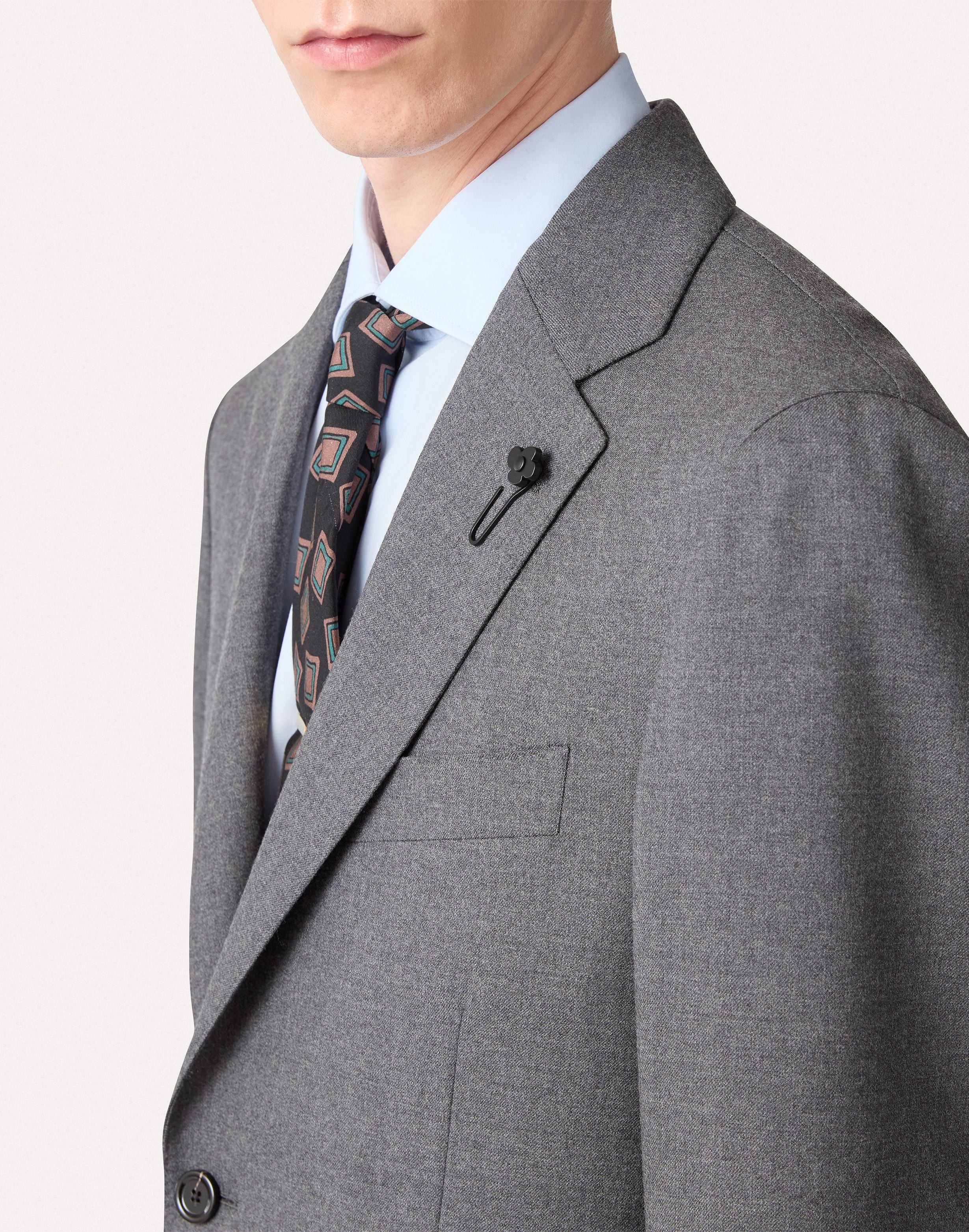Abito grigio in flanella pettinata stretch GREY Lardini 3