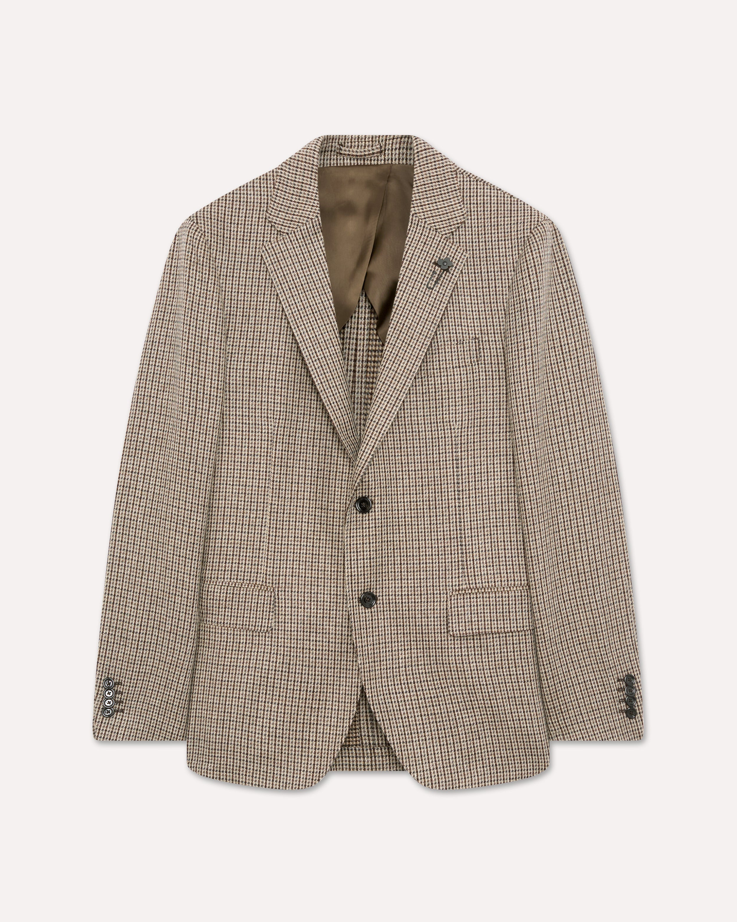 Beige single-breasted cashmere jacket BEIGE/BROWN Lardini 1