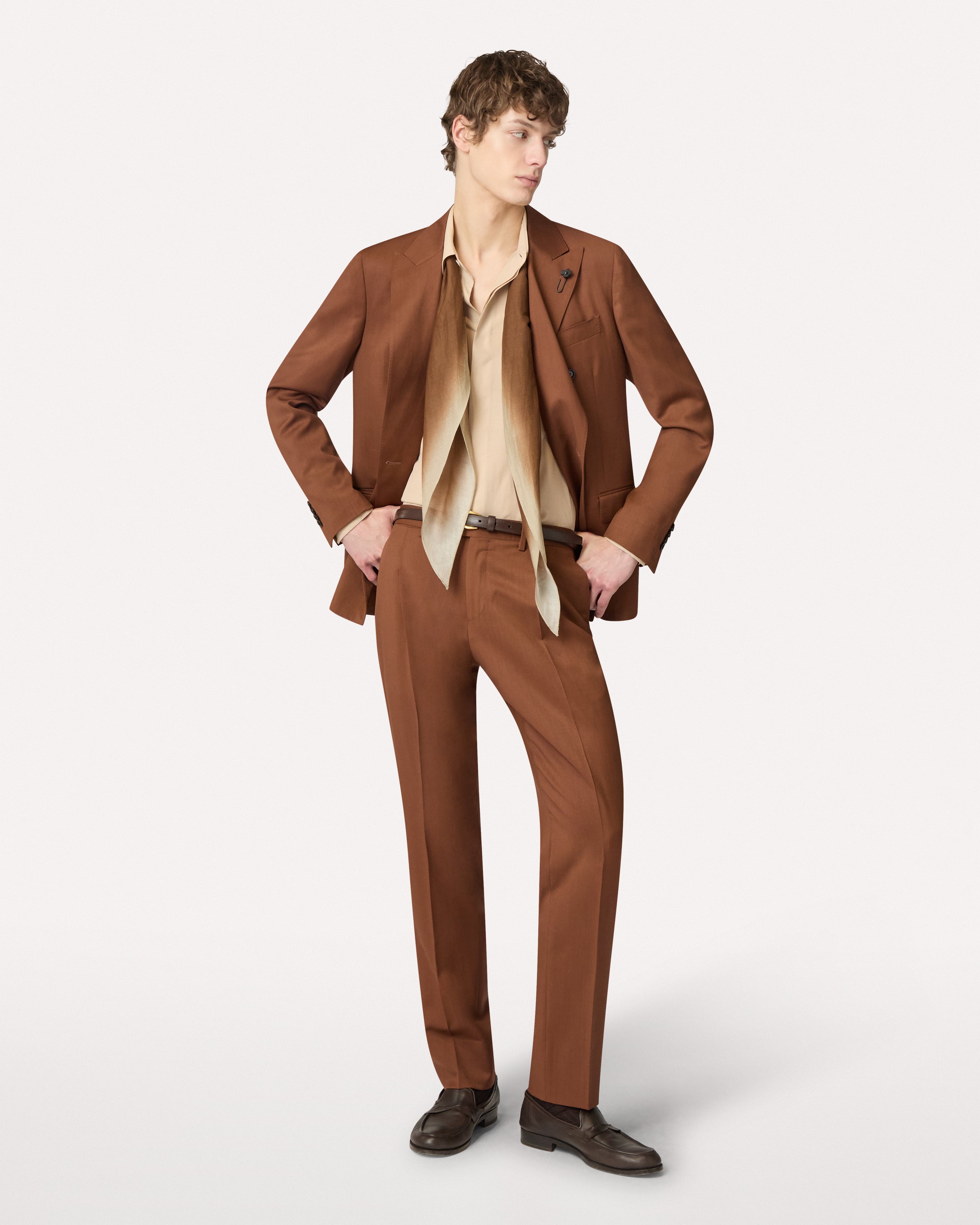 Veste croisée marron BROWN/RUST Lardini 2