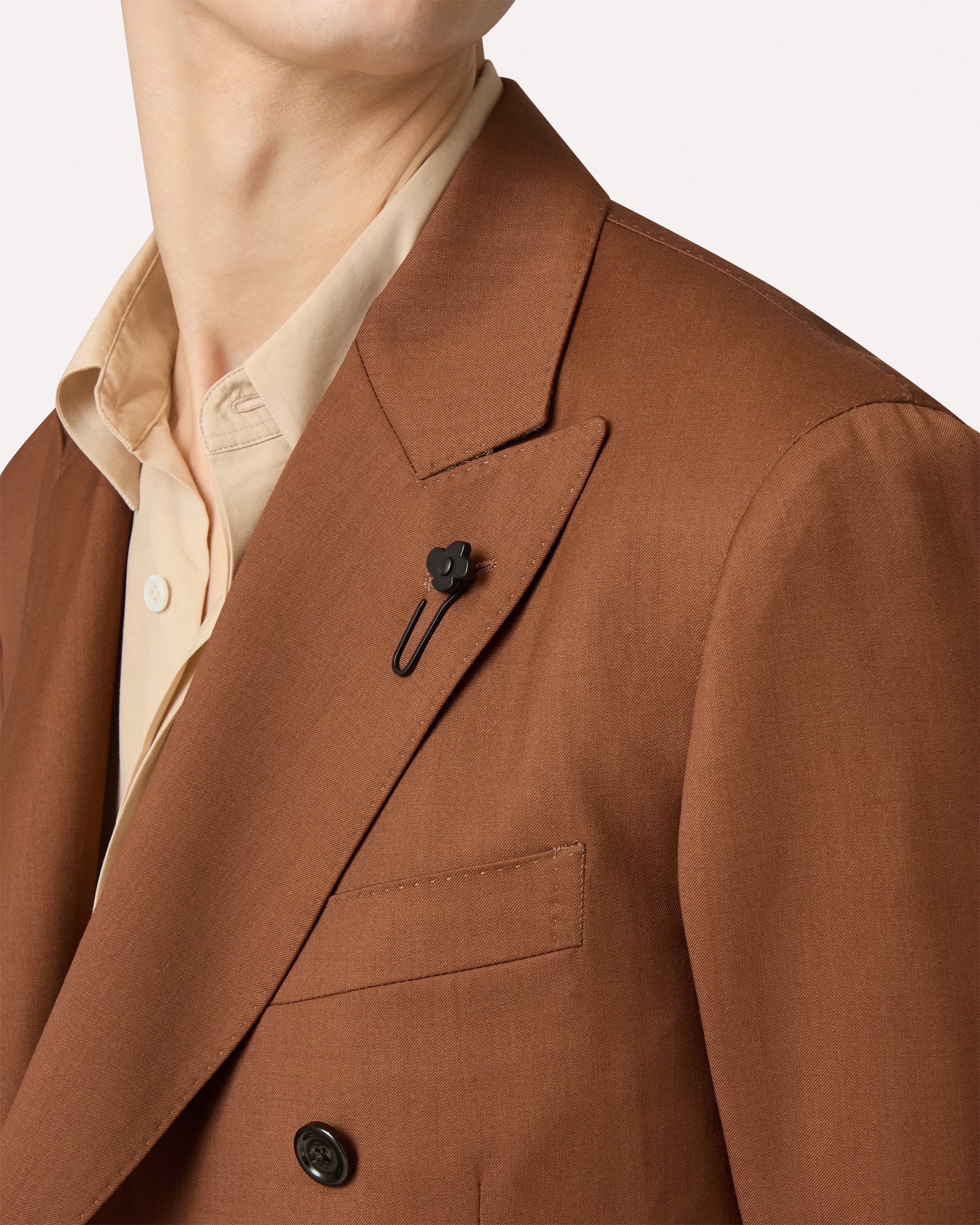 Brown double-breasted jacket BROWN/RUST Lardini 4