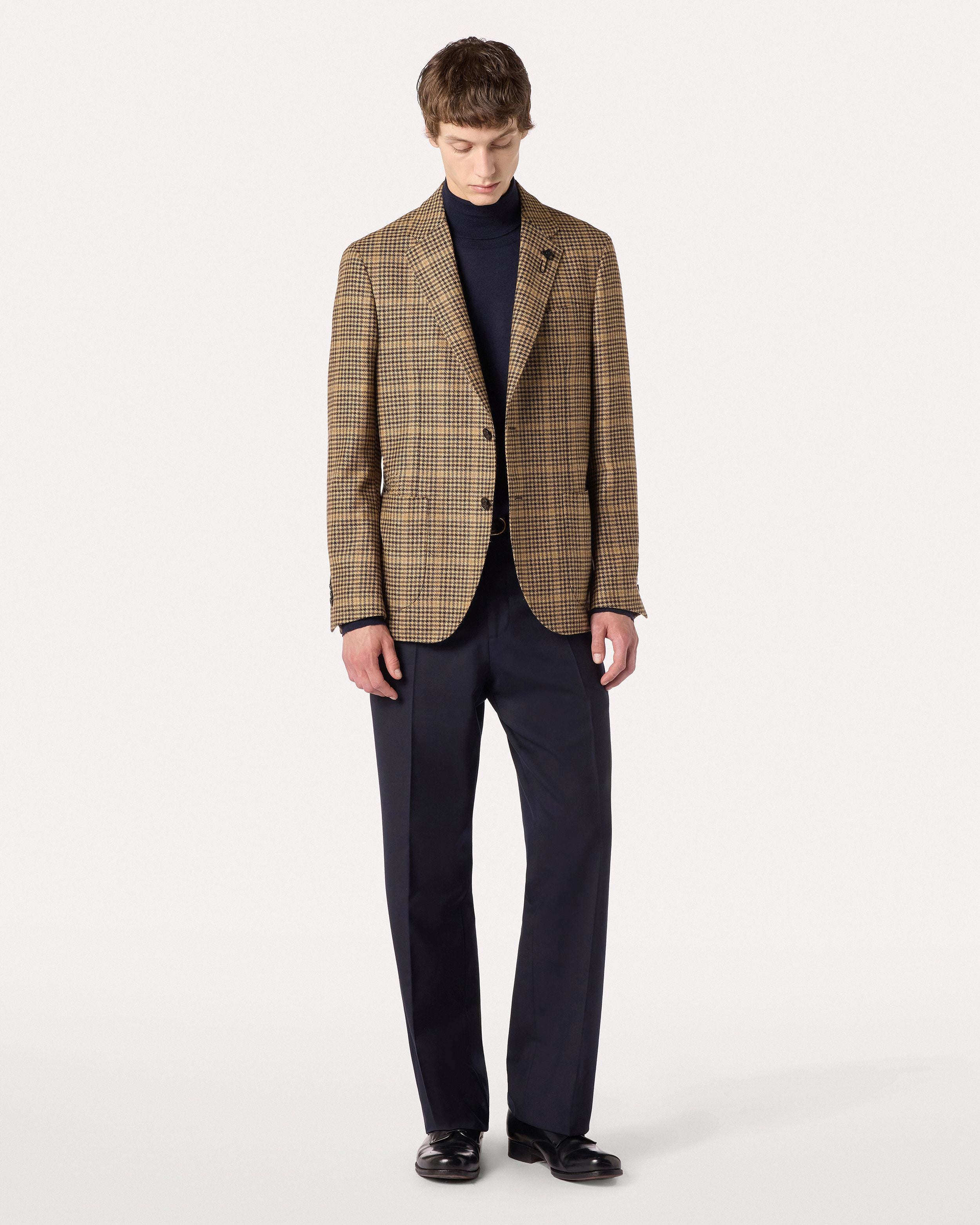 Giacca monopetto beige in twill di lana e cashmere BEIGE/BROWN/MUSTARD Lardini 2