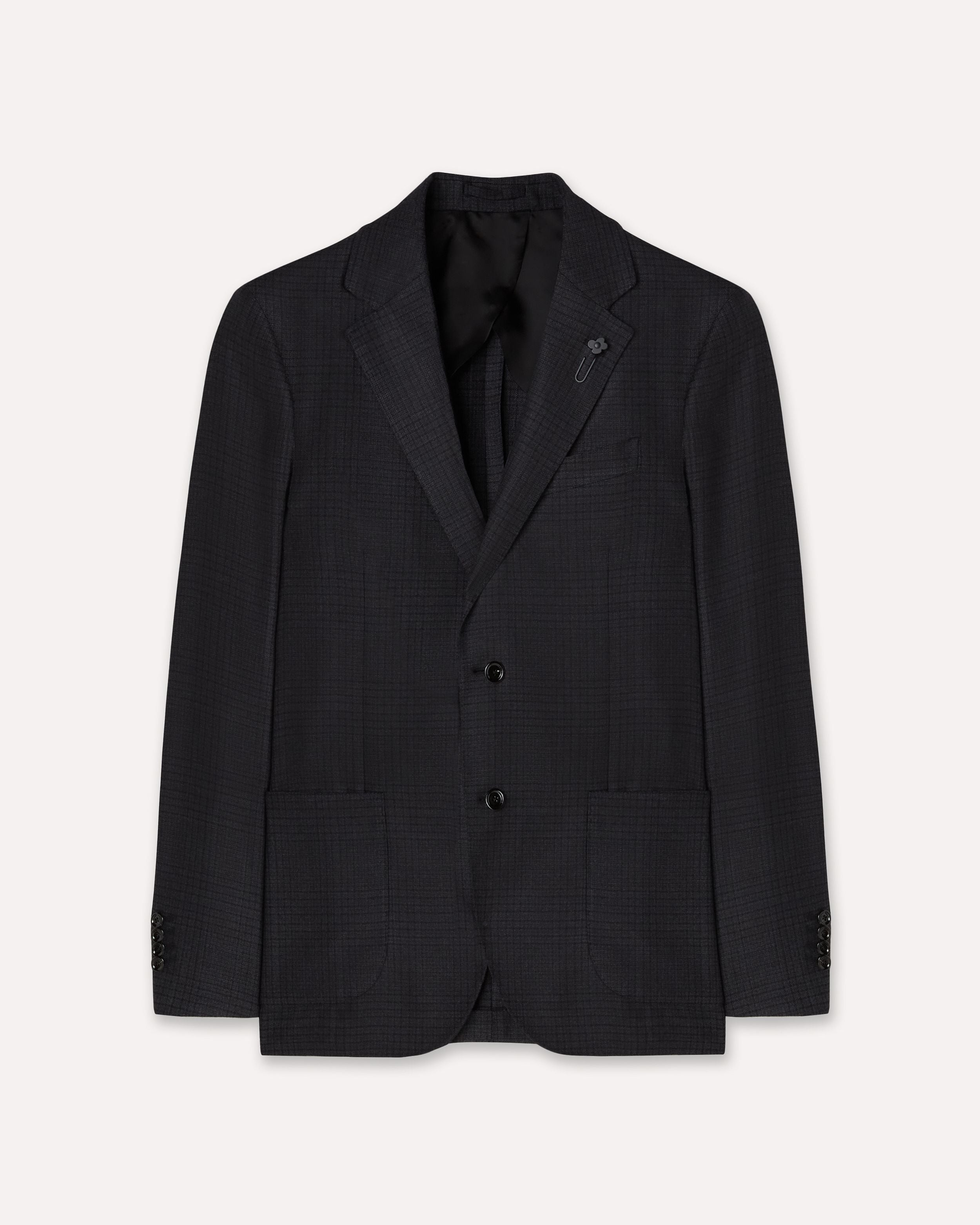 Giacca grigia e blu in lana Principe di Galles stretch GREY/BLUE Lardini