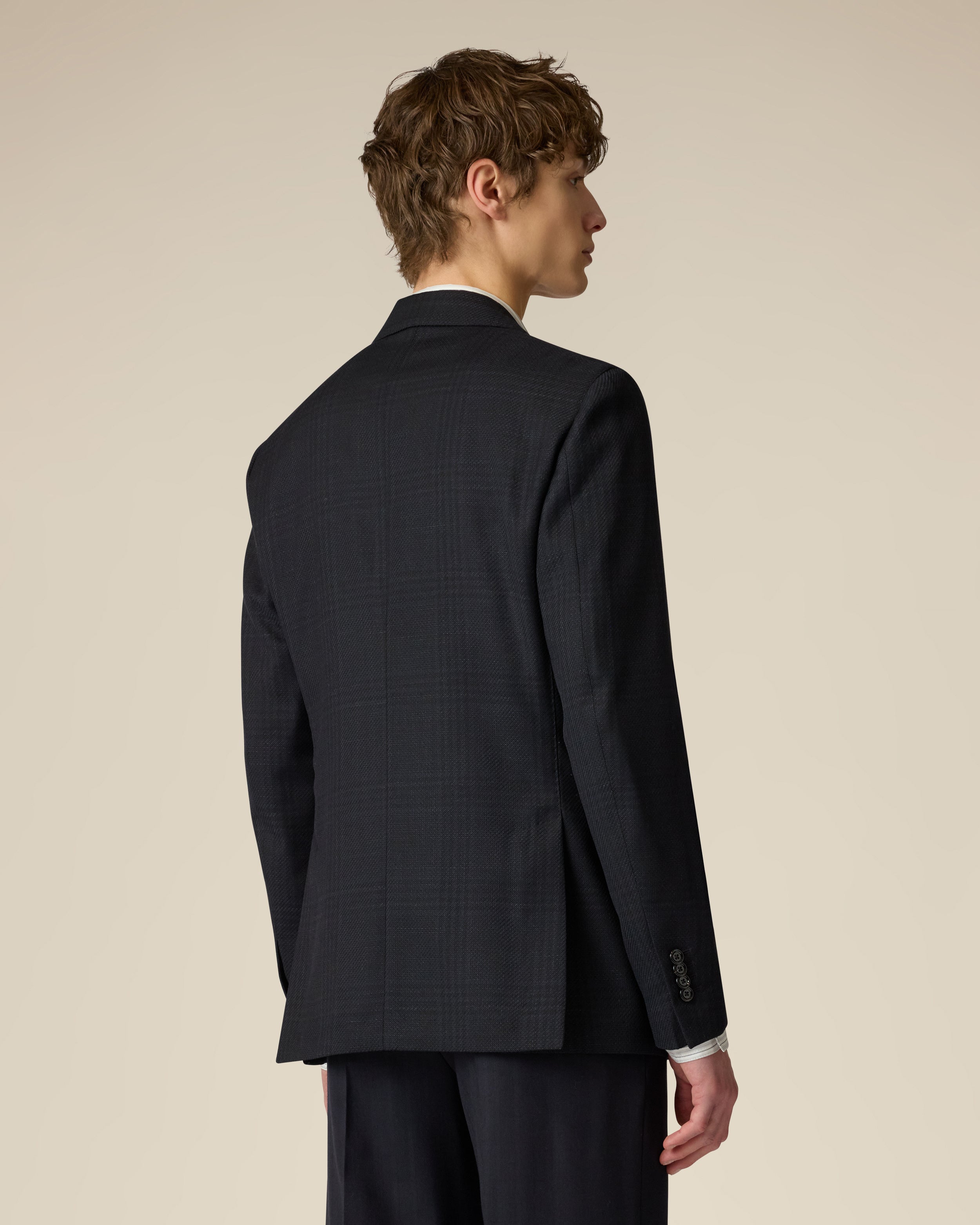 Single-breasted wool jacket in blue BLUE Lardini 5