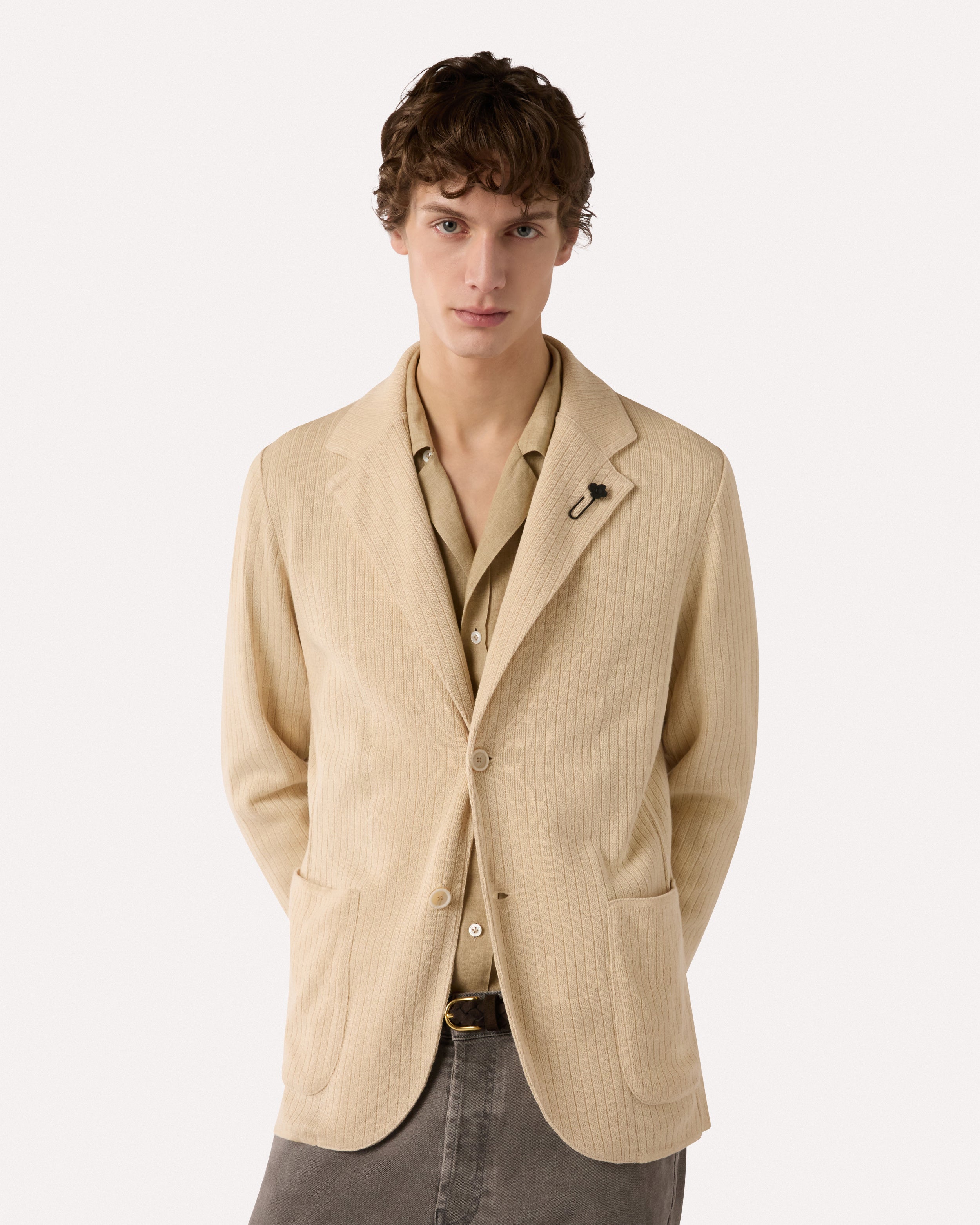 Cream single-breasted knit jacket CREAM Lardini 4