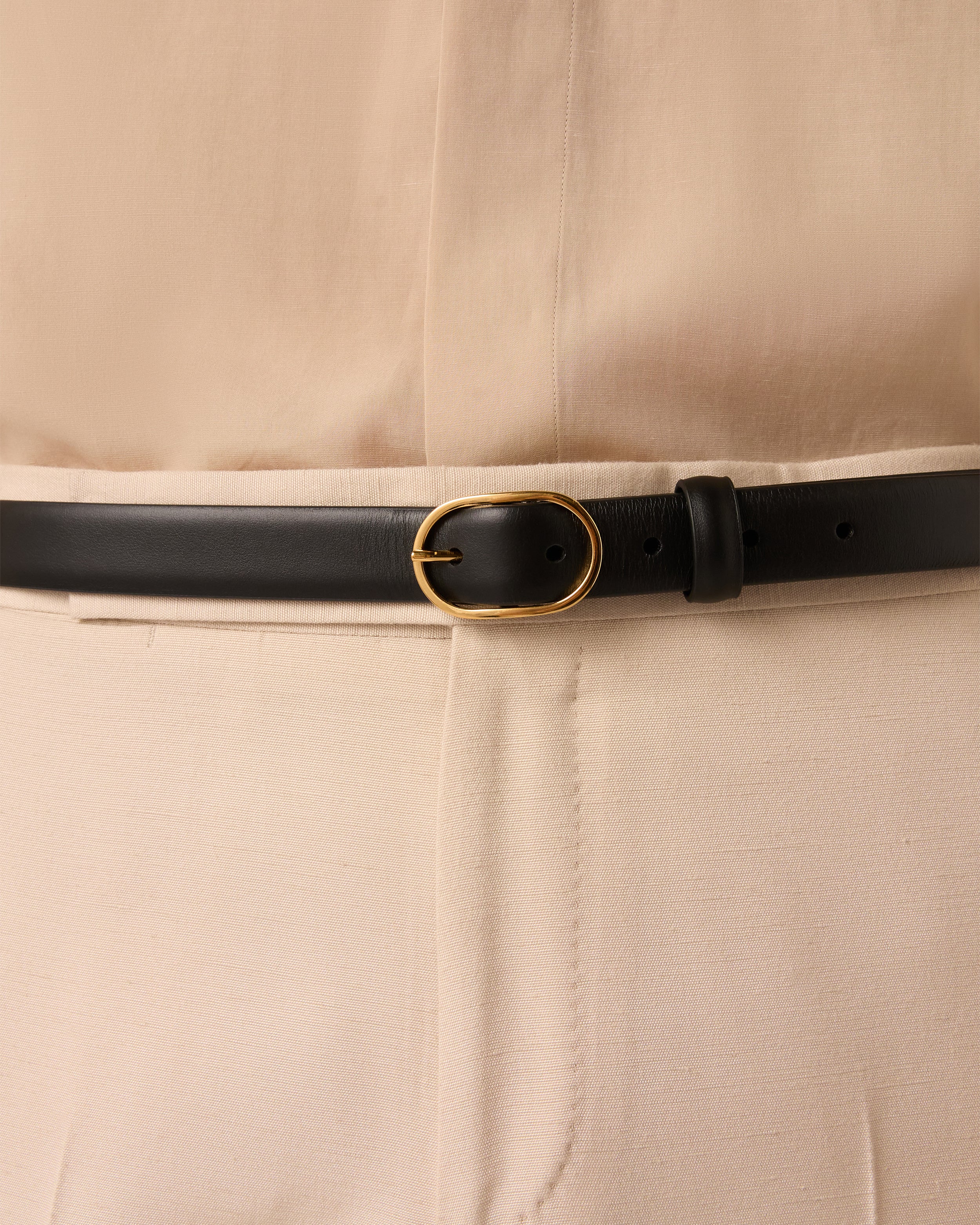 Ceinture en cuir noire avec boucle ovale BLACK Lardini 3