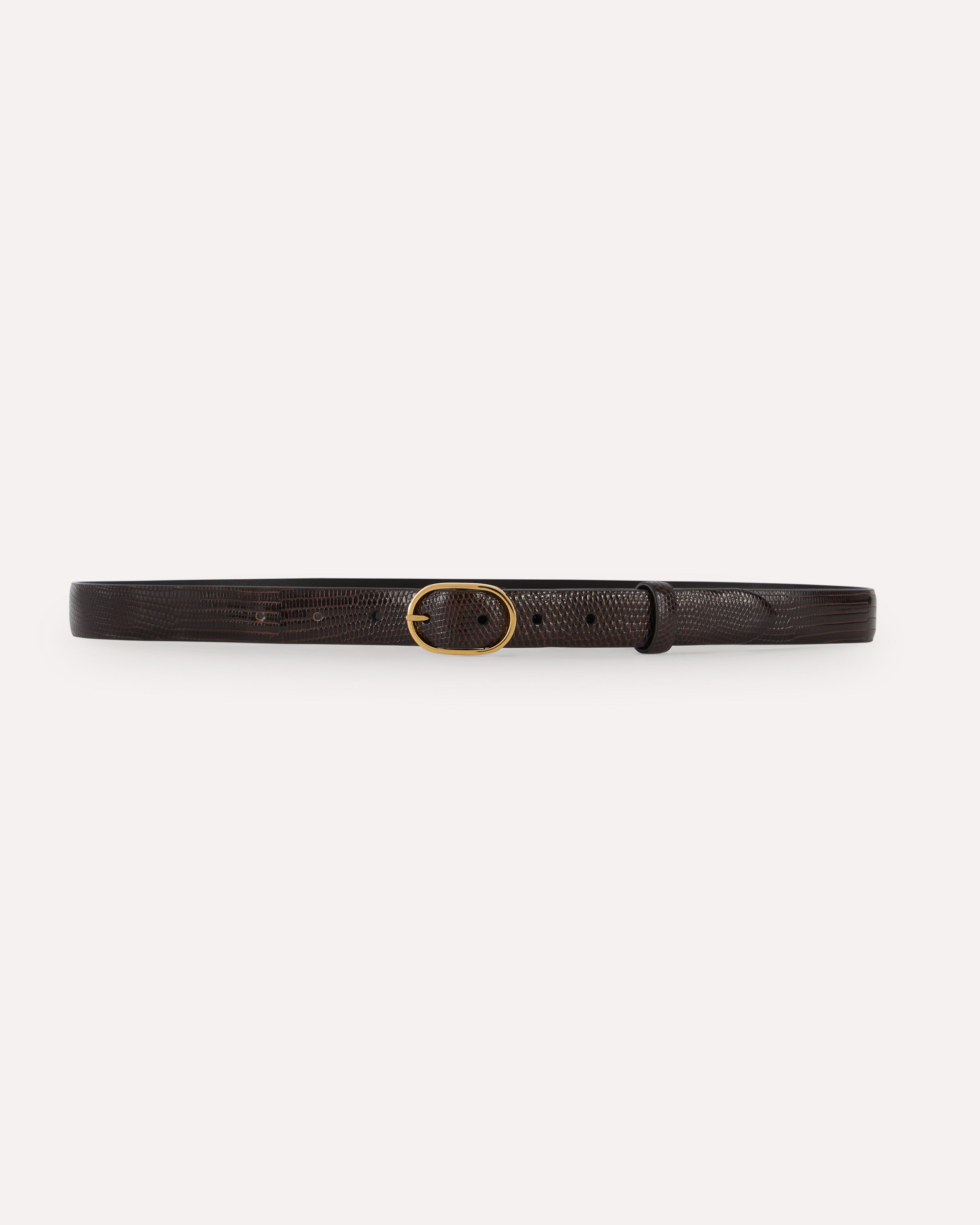 Brauner Ledergürtel mit Echsenprägung BROWN Lardini 1