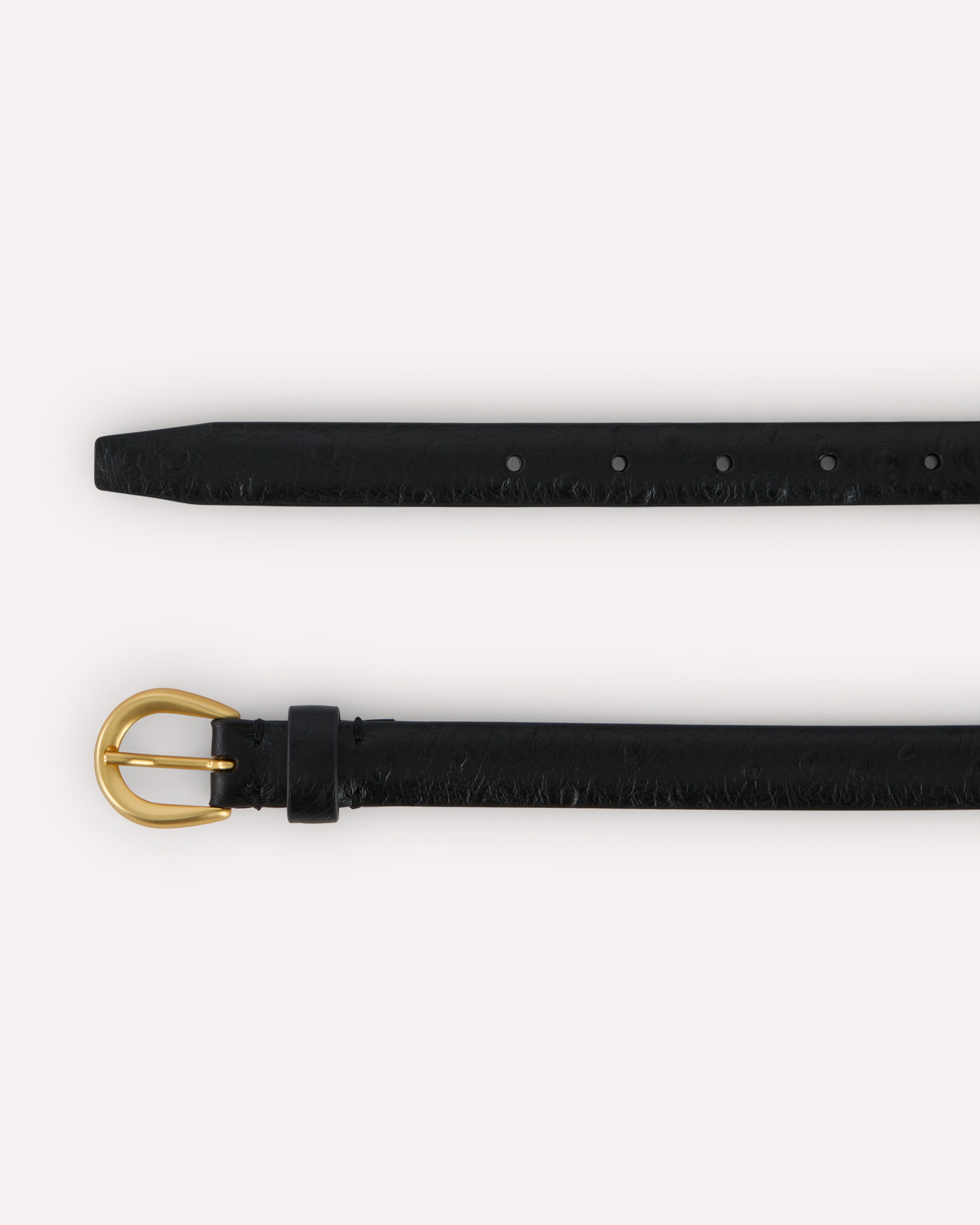Schwarzer Gürtel aus Kalbsleder mit Straußenprägung BLACK Lardini 2
