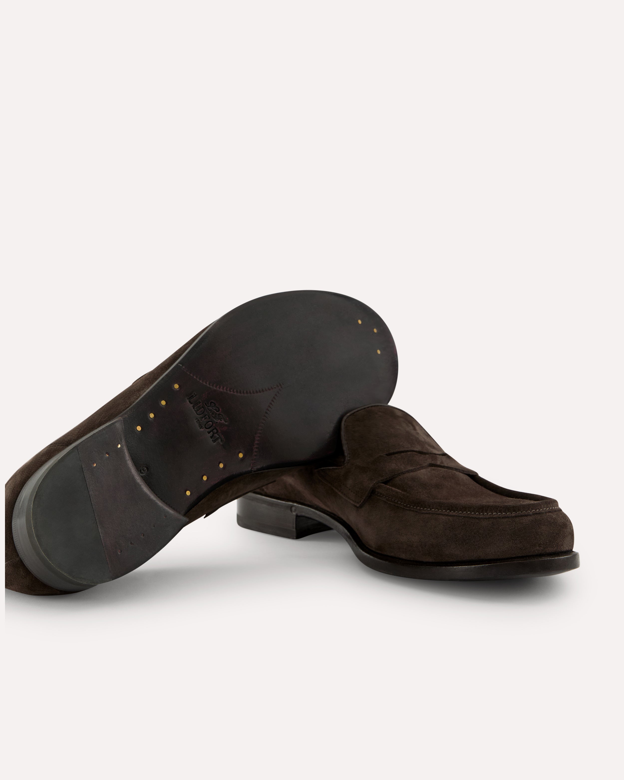 Brown calfskin leather loafers BROWN Lardini 3