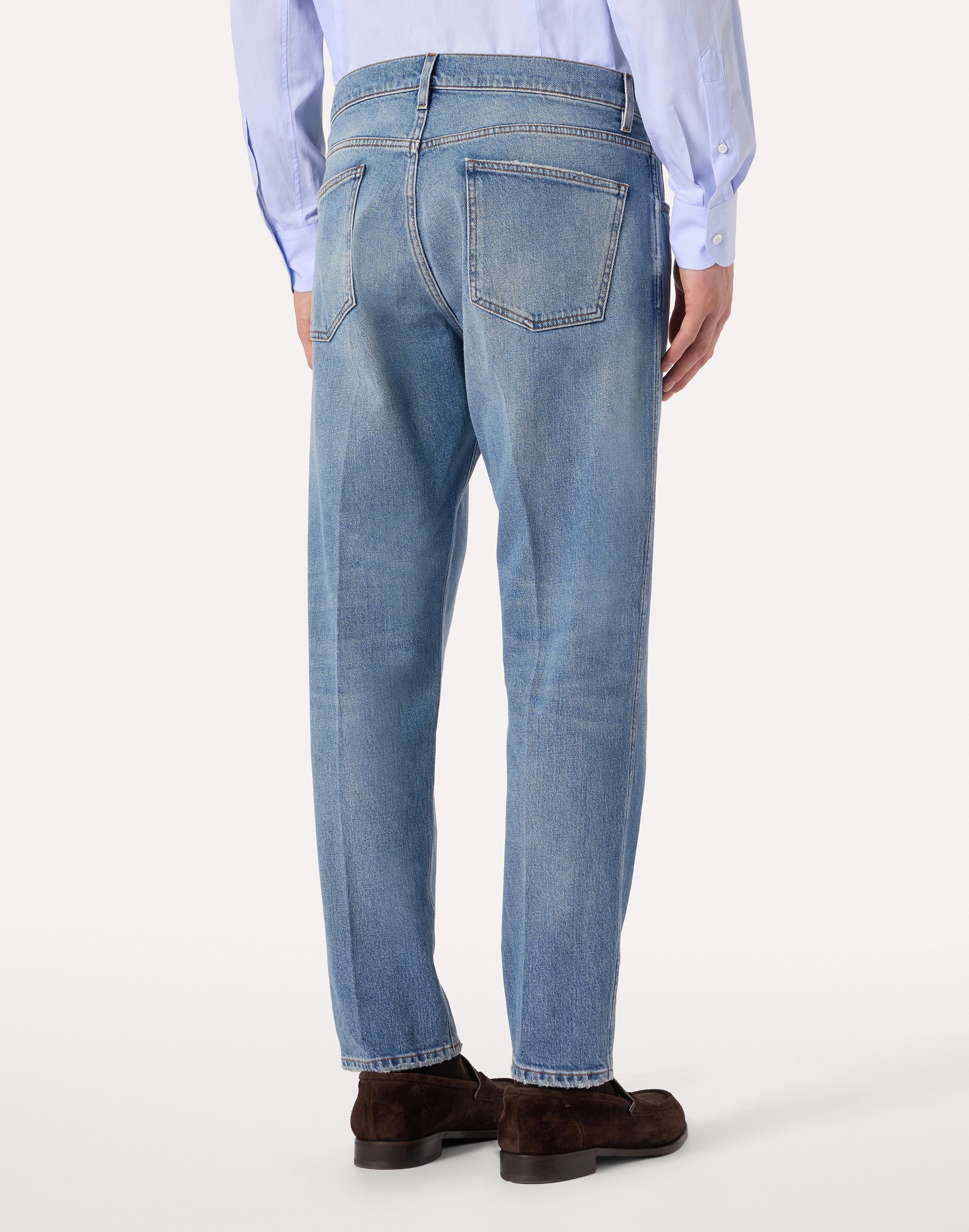 Blue denim jeans with clean hem BLUE Lardini 3