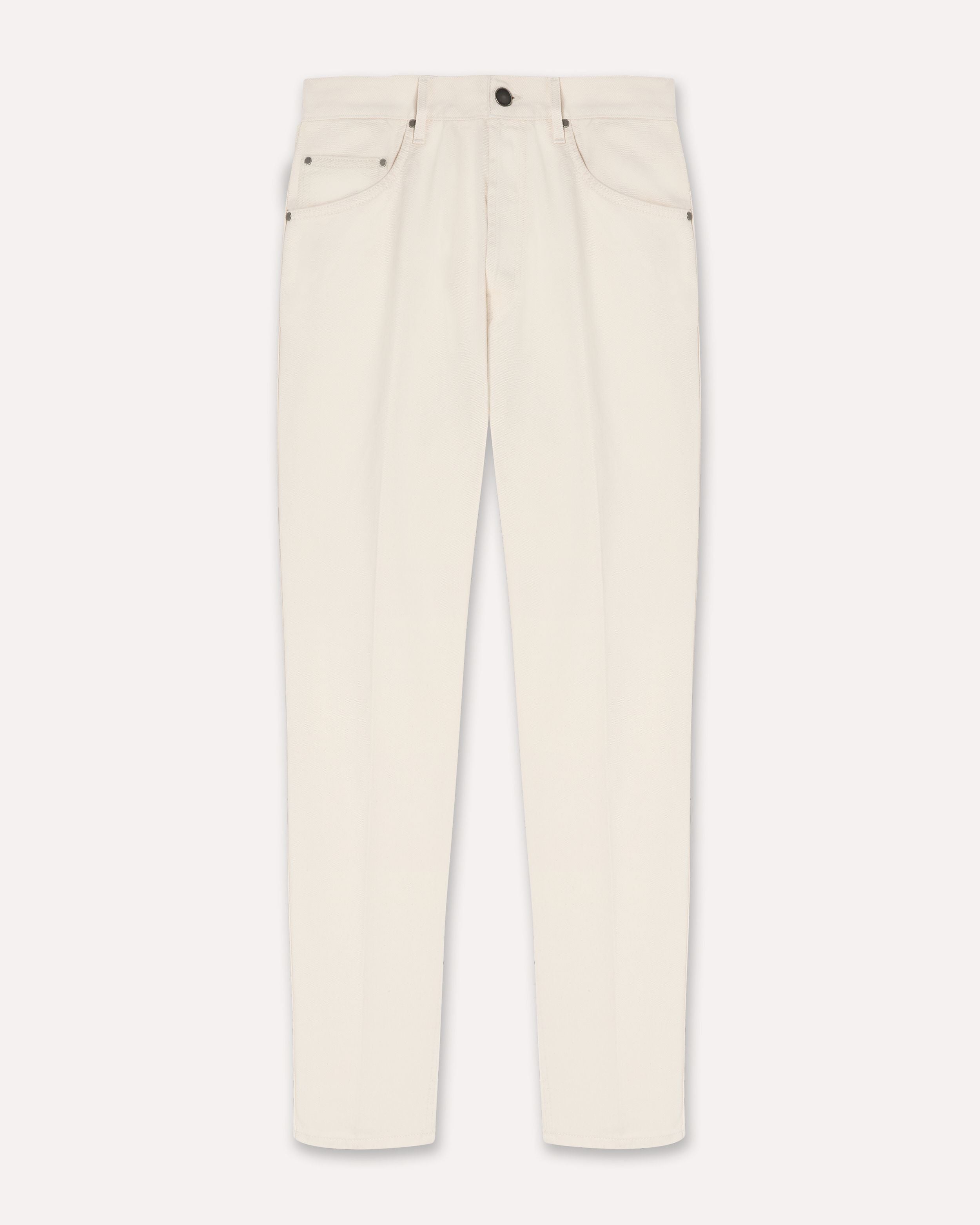 Jean denim écru à ourlet net CREAM Lardini 1